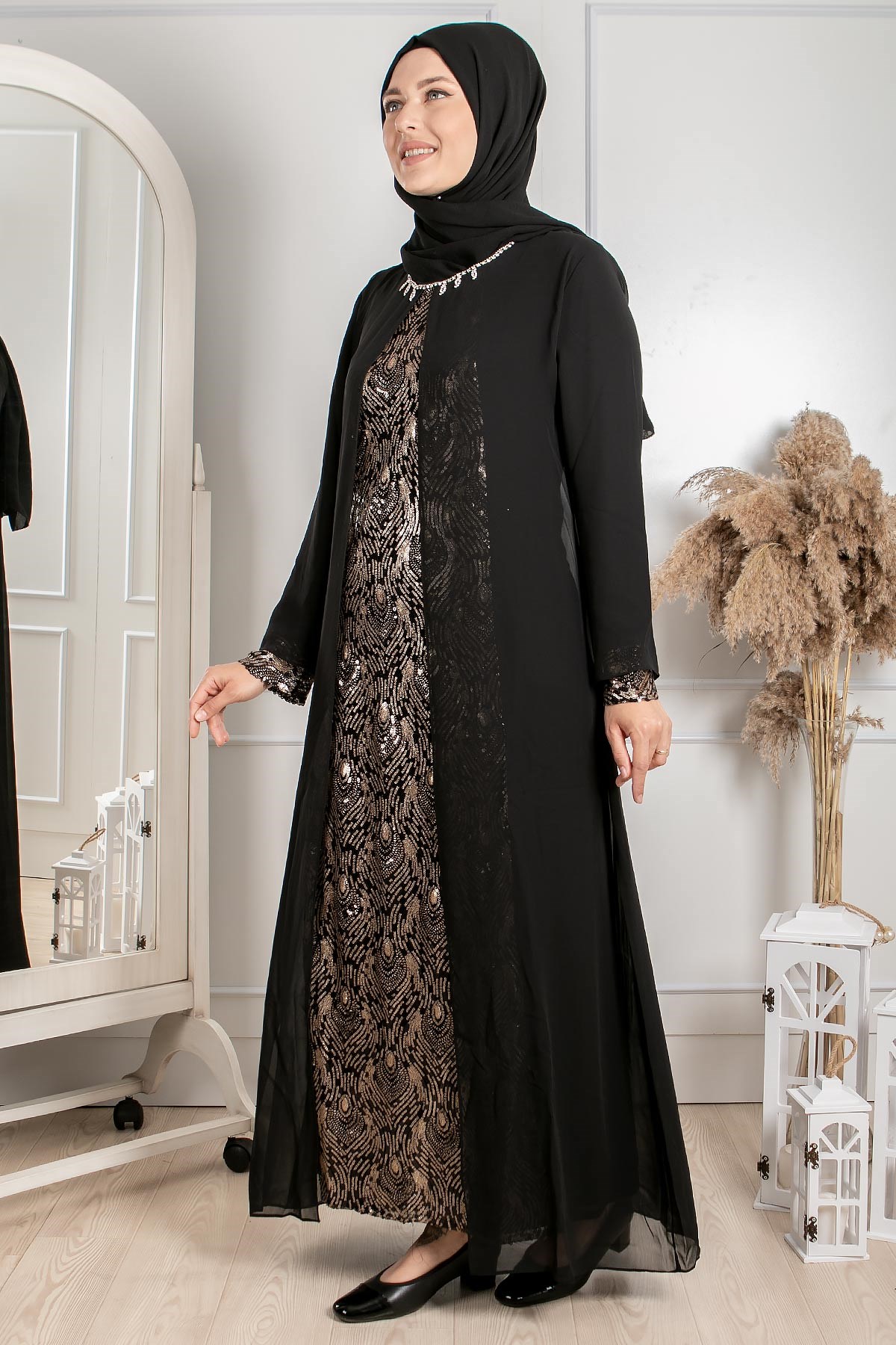 PUL PAYET İŞLEMELİ ABİYEMDA1049-GOLDMDA