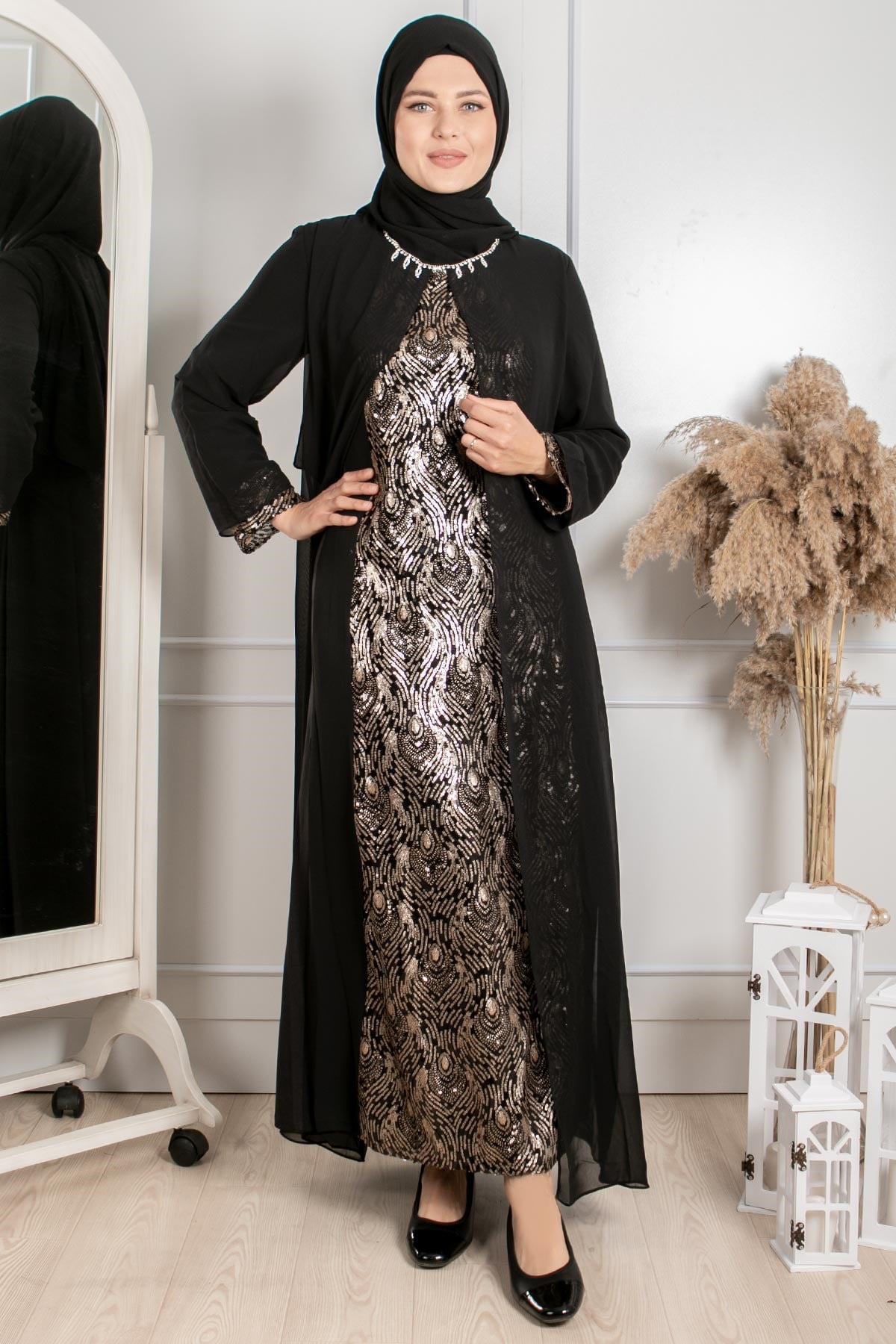 PUL PAYET İŞLEMELİ ABİYEMDA1049-GOLDMDA