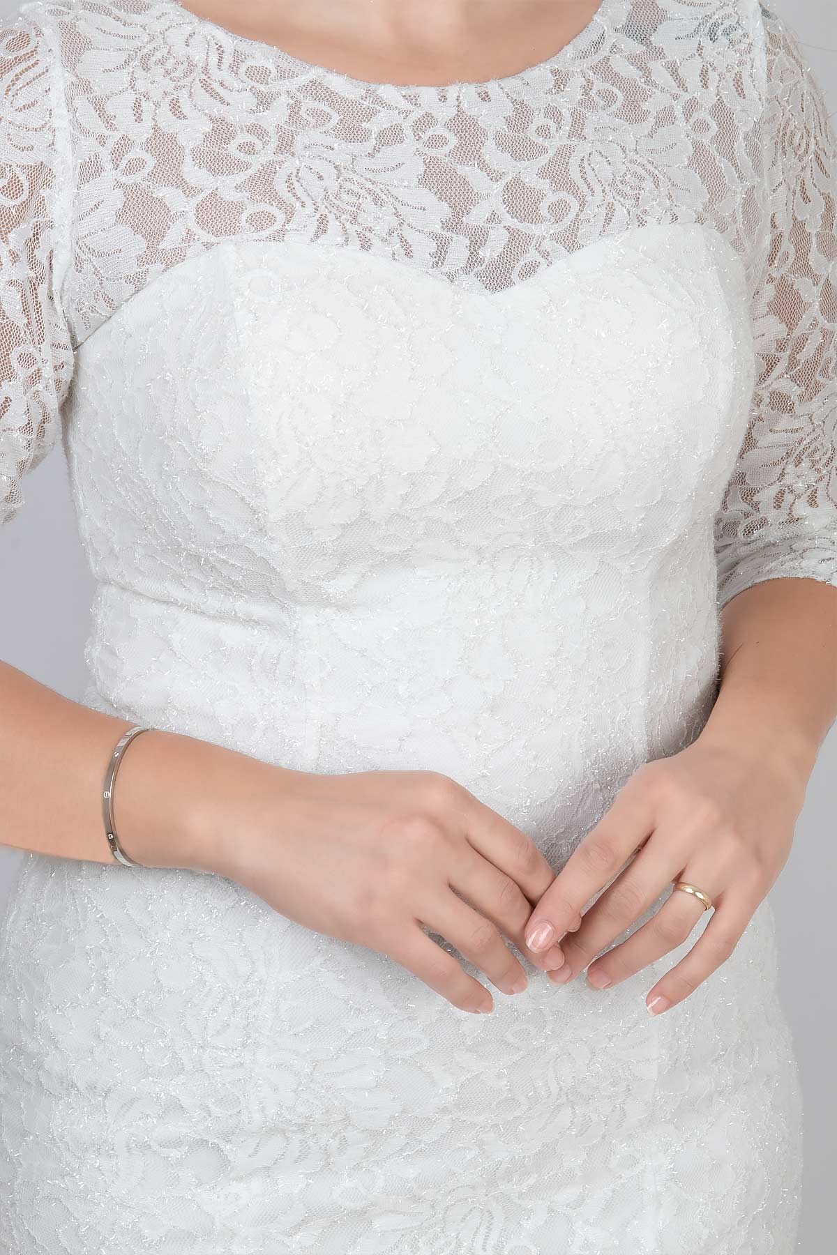 Lace Evening Dress Ecru MDA2139MDA2139-EKRUMDA