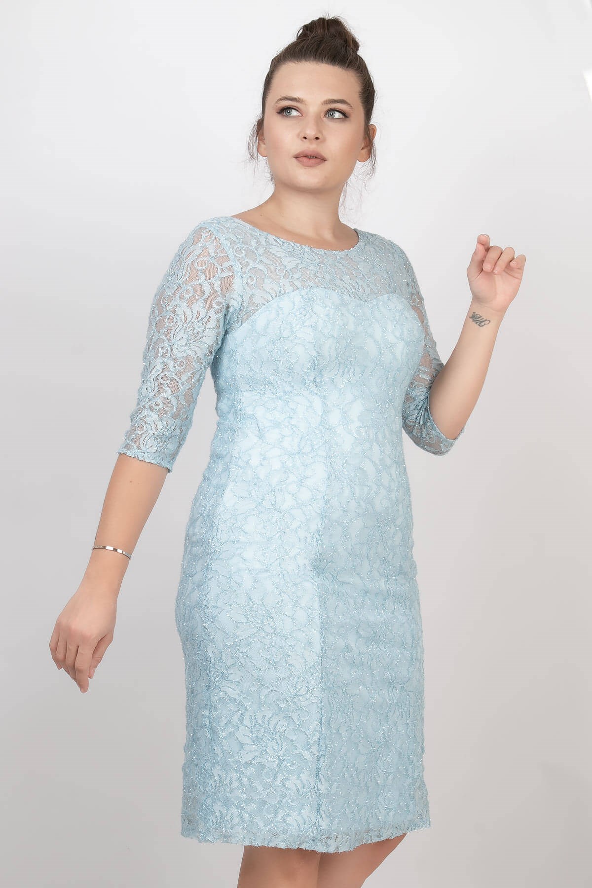 Lace Evening Dress Bleu MDA2139MDA2139-MAVİMDA