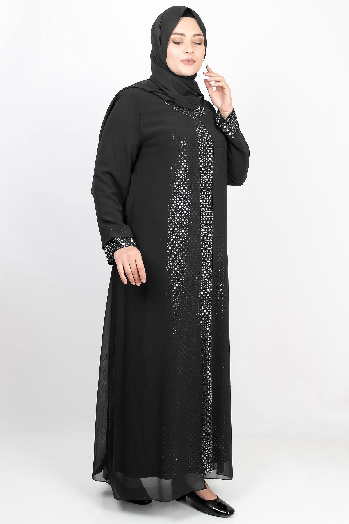 PAYET DETAYLI ABİYEMDA2143-SİYAHMDA