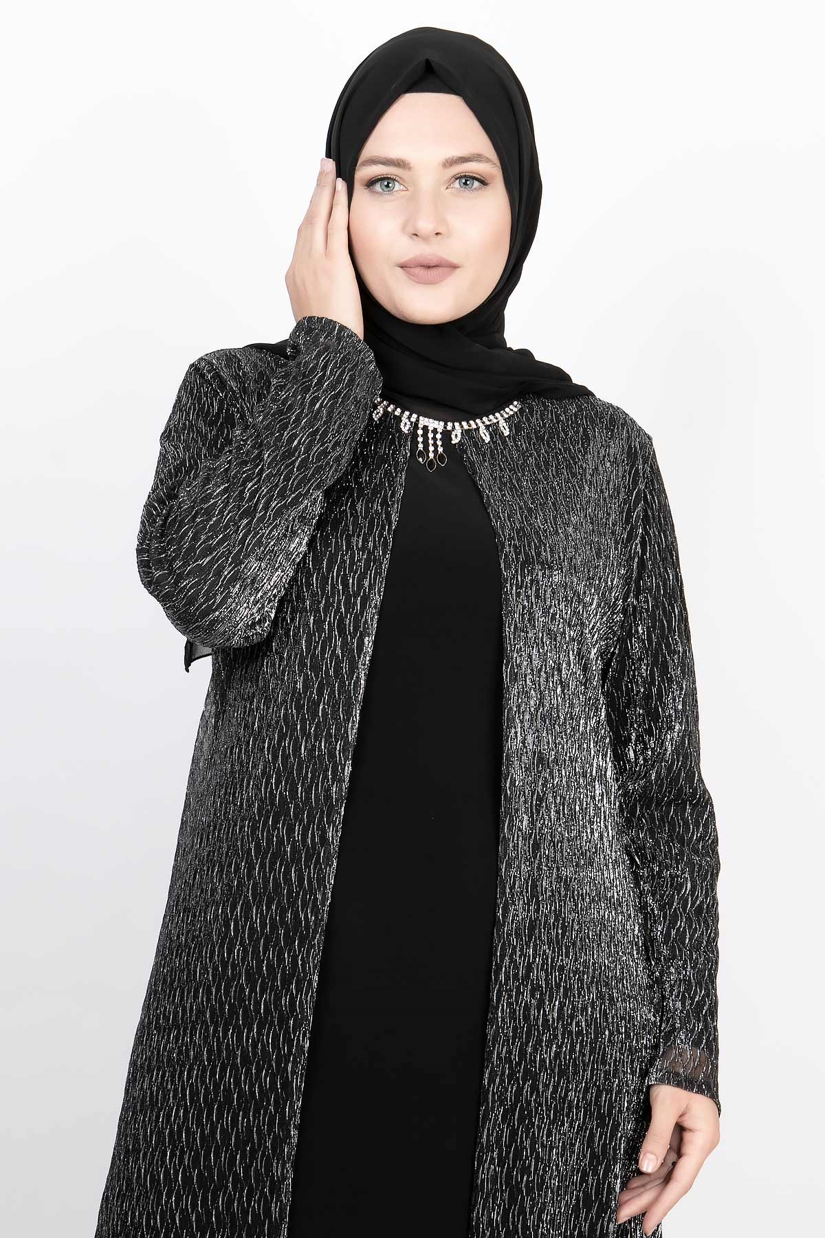 Kolye Detay Abiye Siyah MDA2145MDA2145-SİYAHMDA