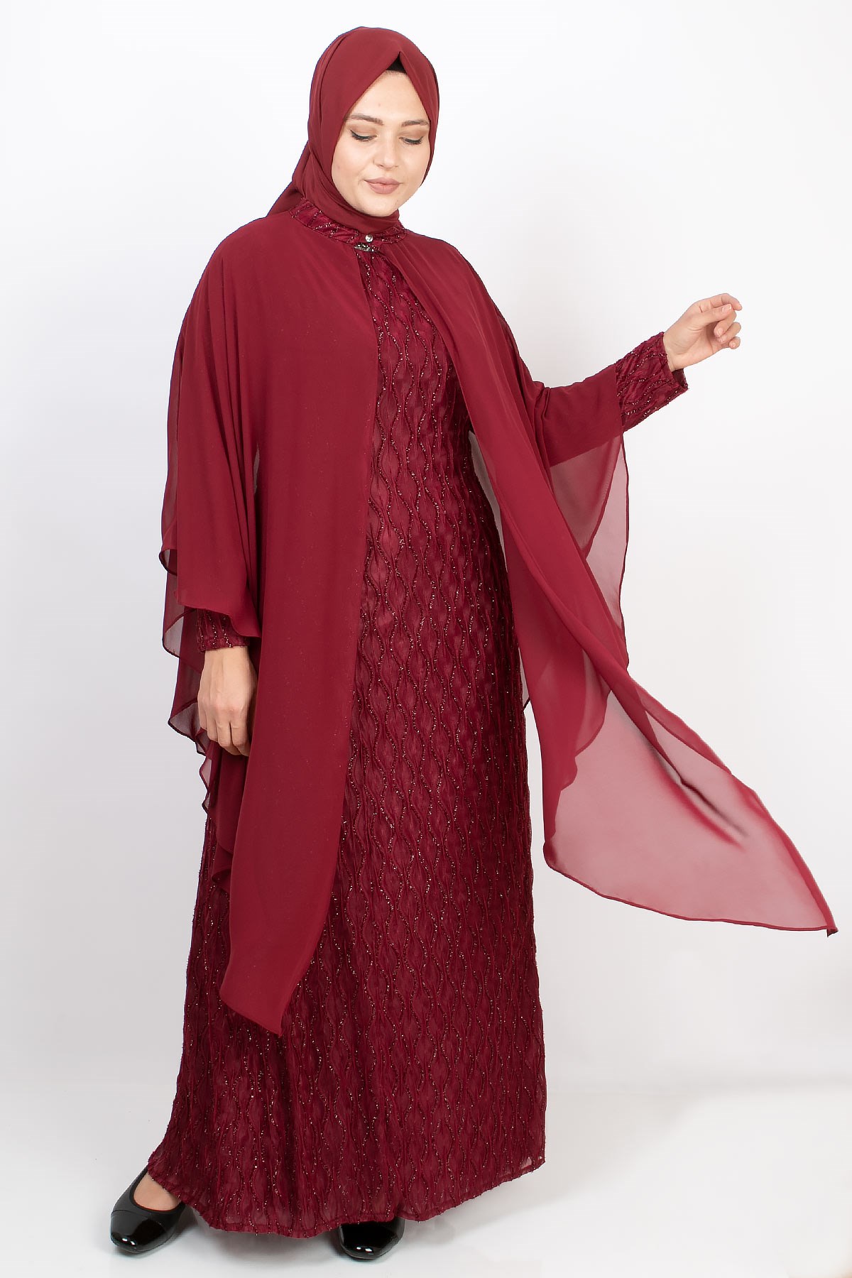 PELERİN DETAY ABİYEMDA2147-BORDOMDA
