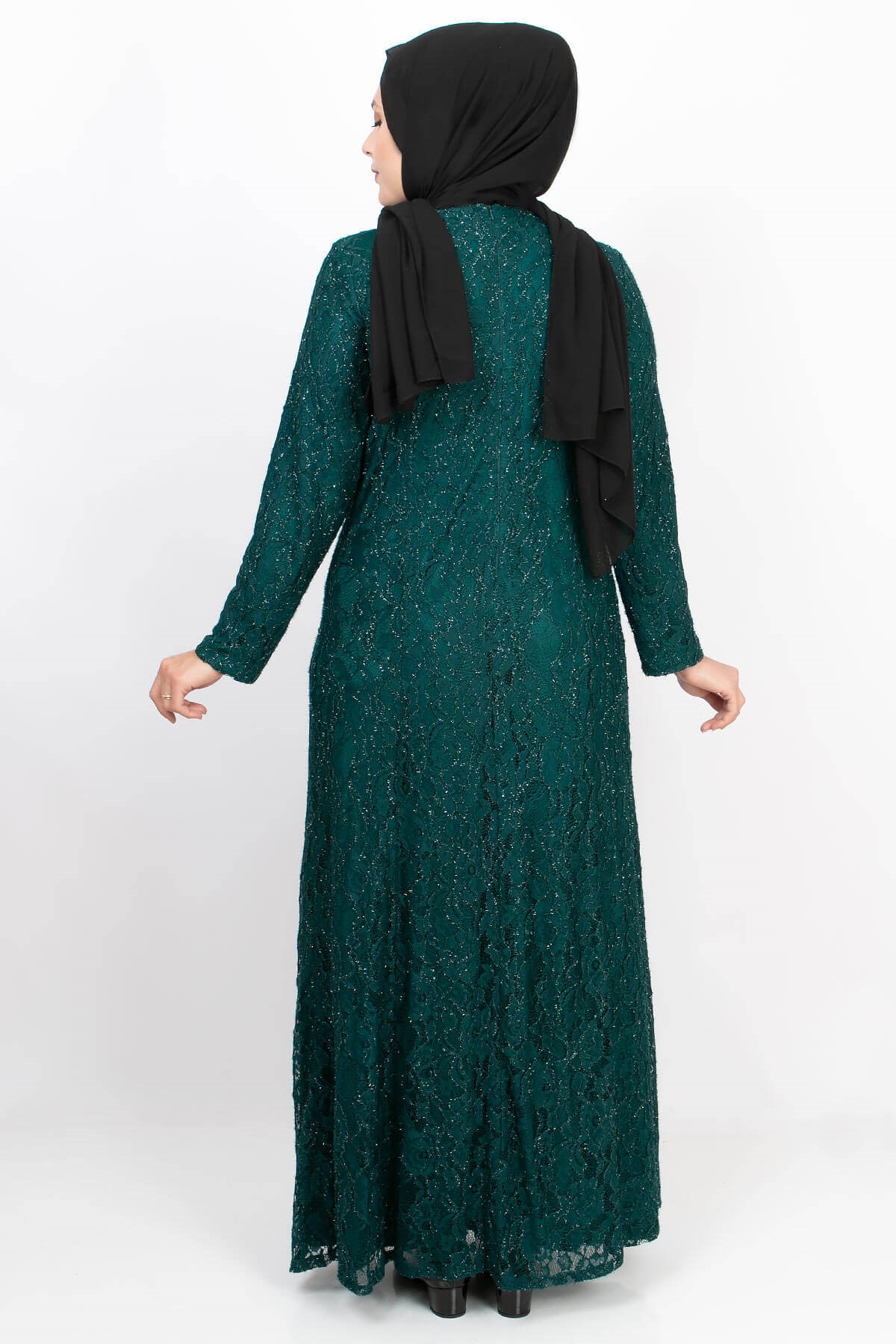 Taş İşleme Detaylı Simli Abiye Petrol MDA2167MDA2167-PETROLMDA