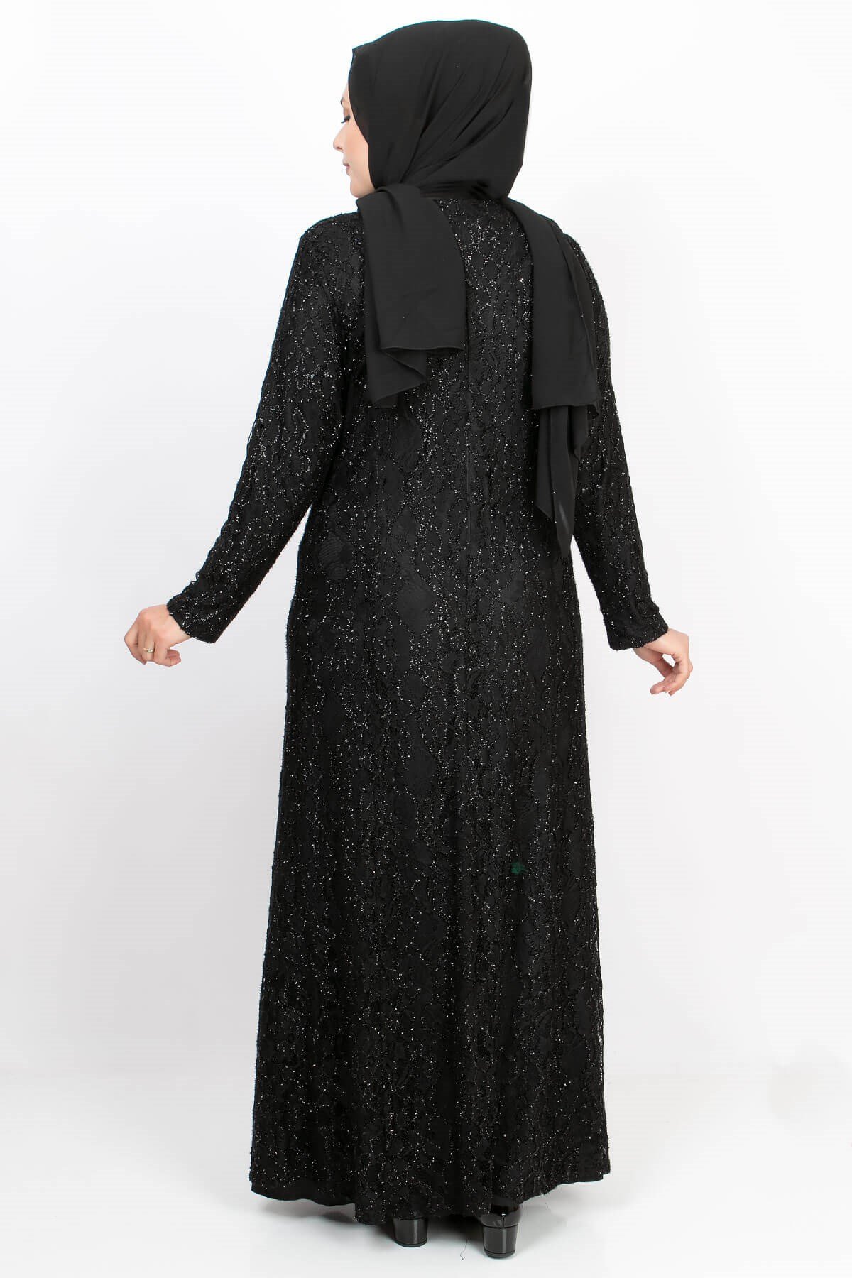 Taş İşleme Detaylı Simli Abiye Siyah MDA2167MDA2167-SİYAHMDA