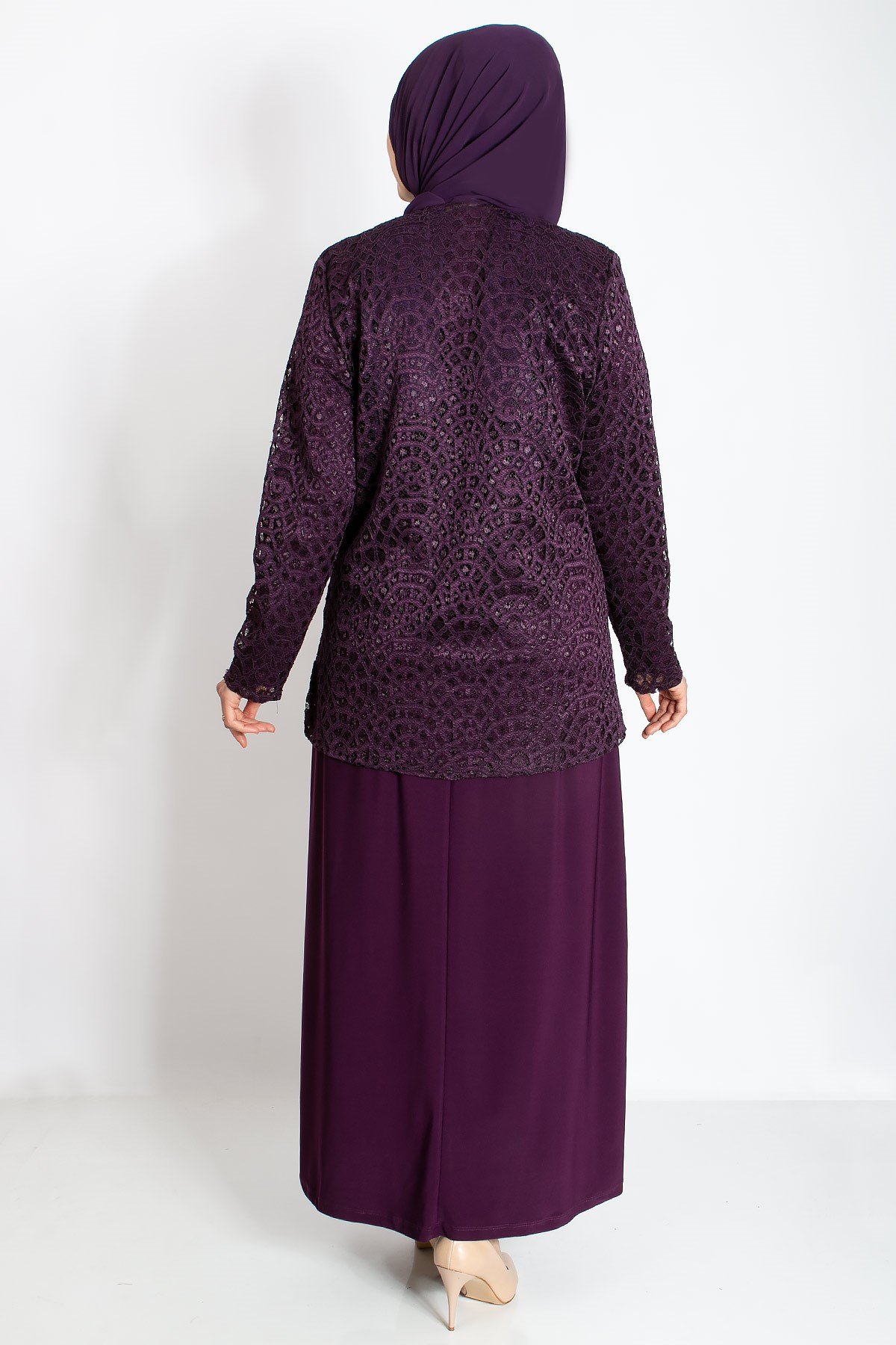 DANTEL DETAY CEKETLİ ABİYE TAKIMMDA2208-MÜRDÜMMDA