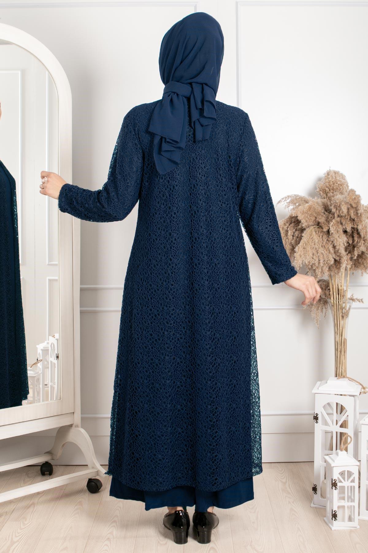 Kolye Detaylı Abiye Lacivert MDA2220MDA2220-LACİVERTMDA