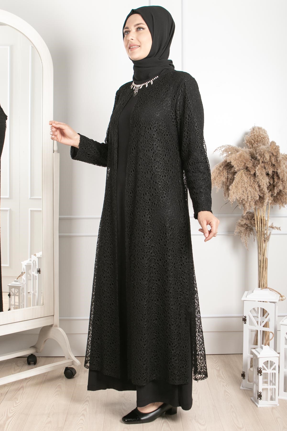 Kolye Detaylı Abiye Siyah MDA2220MDA2220-SİYAHMDA