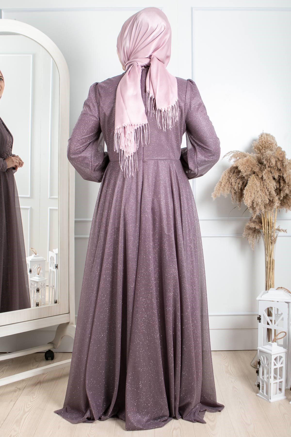 TAŞ İŞLEMELİ SİMLİ ABİYEMDA2256-LİLAMDA