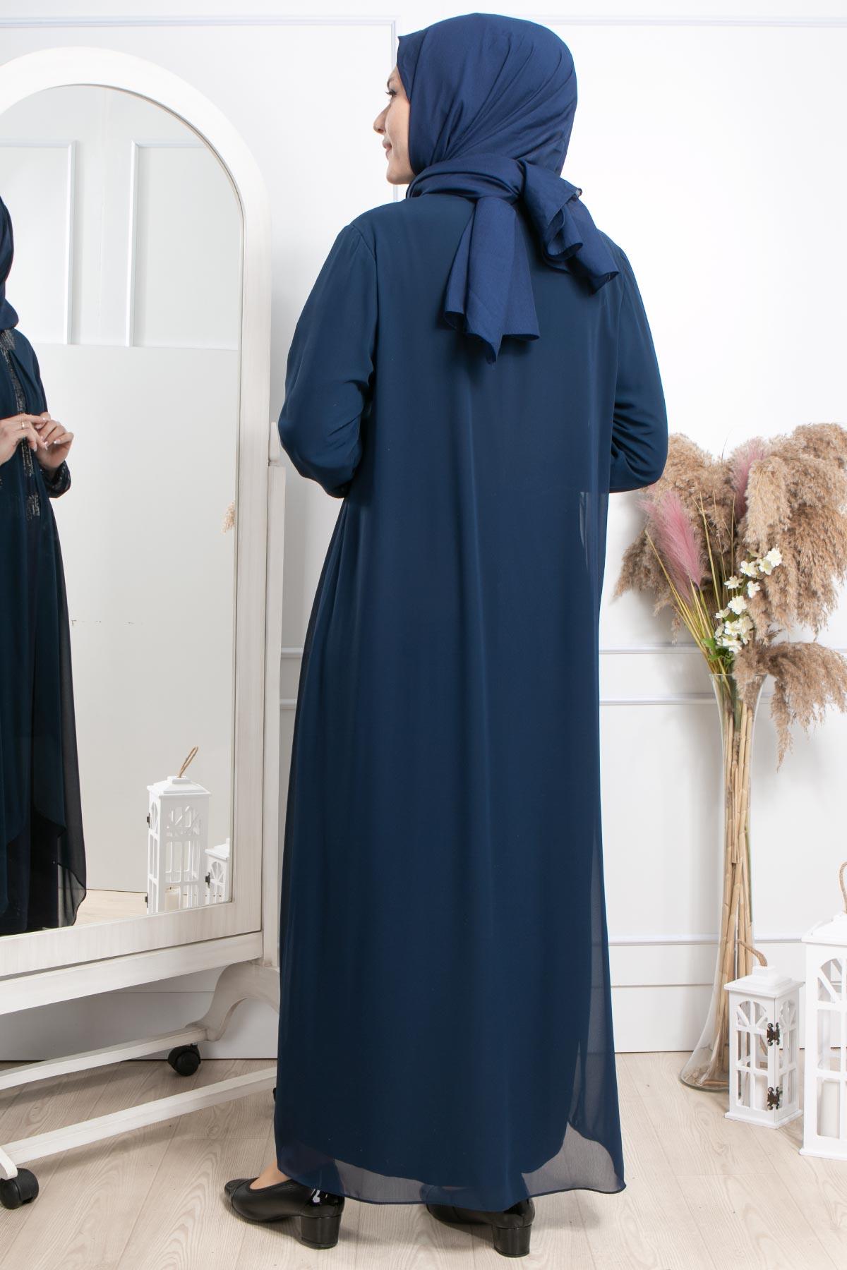 Pul Payet İşlemeli Abiye Lacivert MDA2305MDA2305-LACİVERTMDA