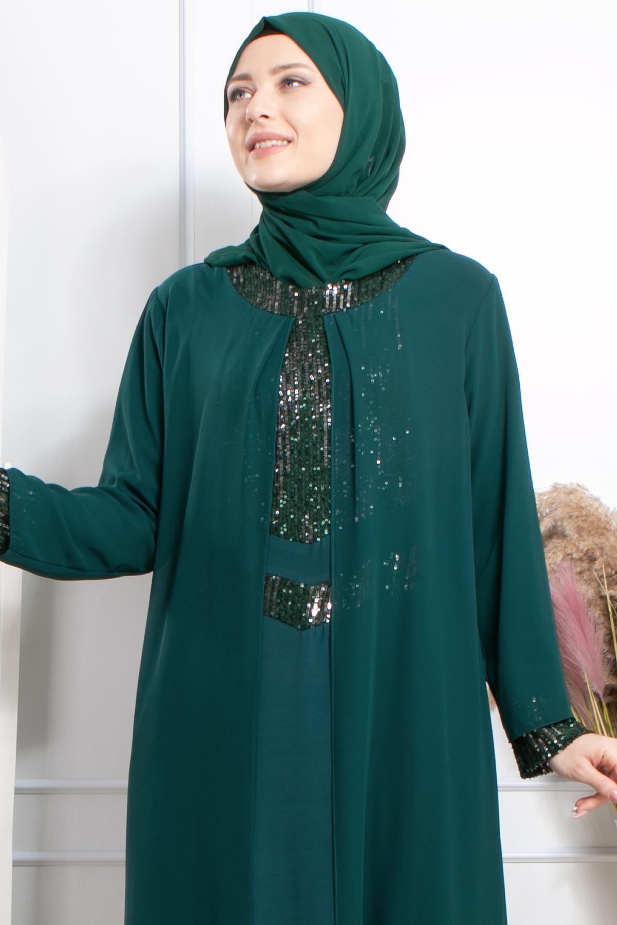 PUL PAYET İŞLEMELİ ABİYEMDA2305-ZÜMRÜTMDA