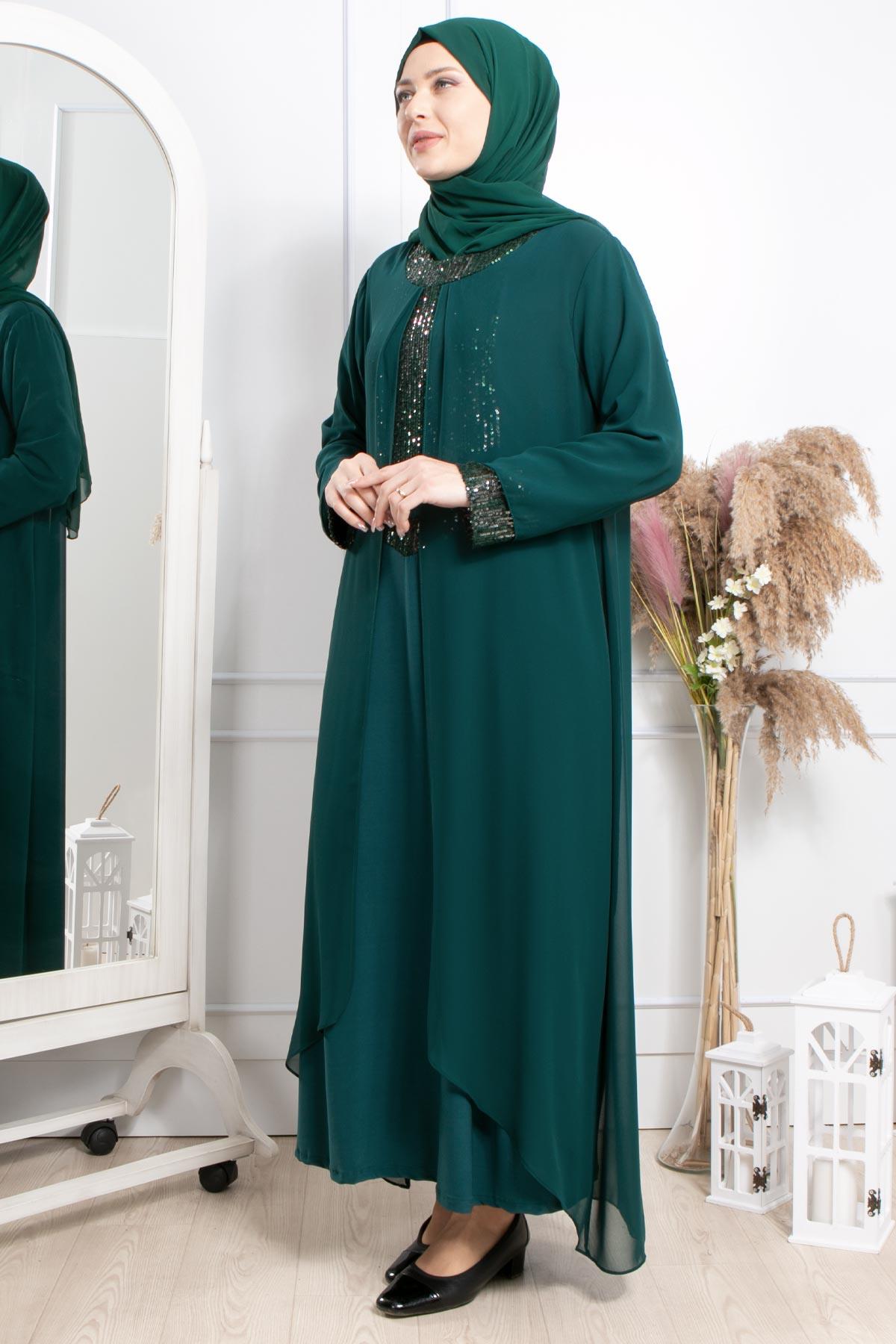 PUL PAYET İŞLEMELİ ABİYEMDA2305-ZÜMRÜTMDA