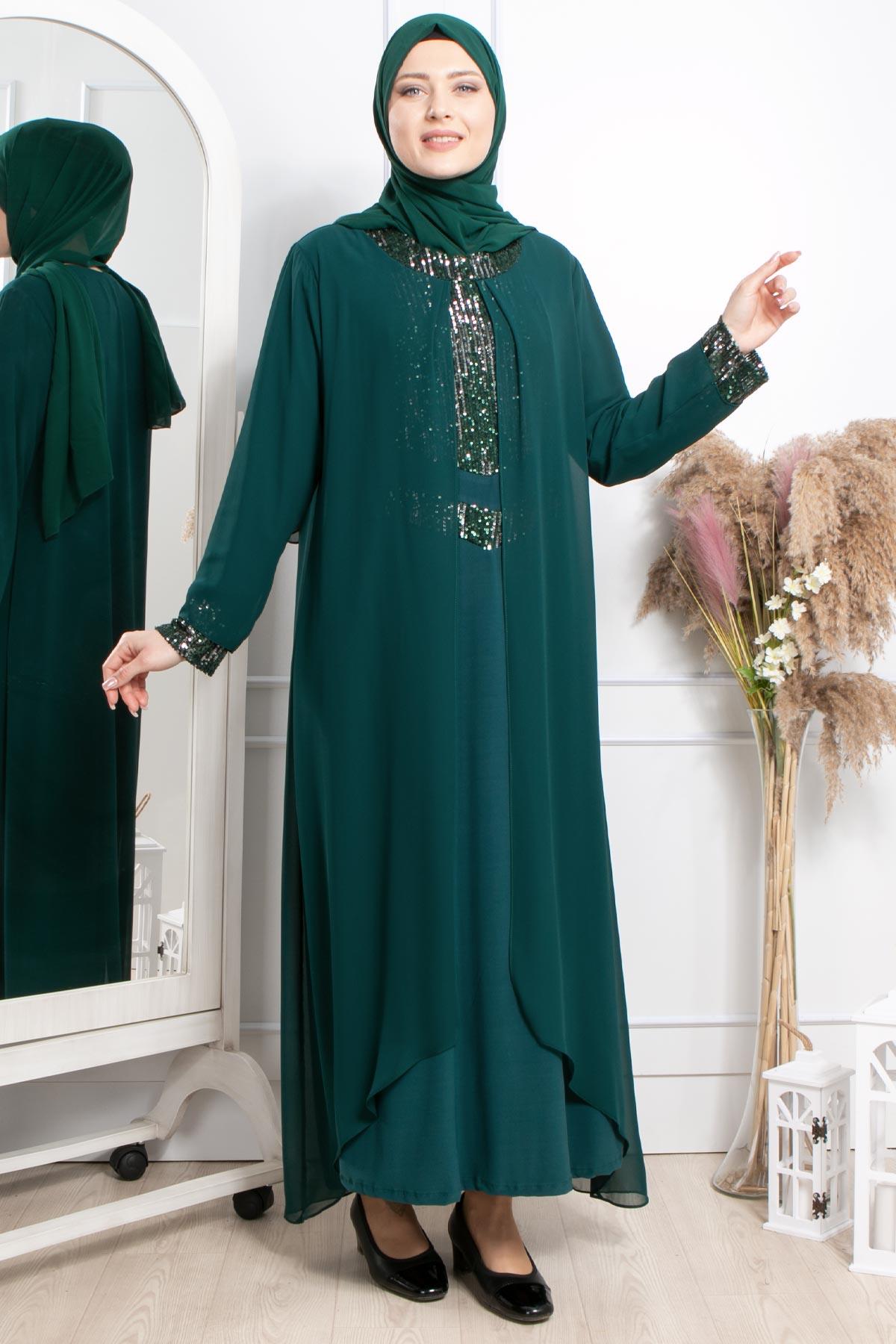 PUL PAYET İŞLEMELİ ABİYEMDA2305-ZÜMRÜTMDA