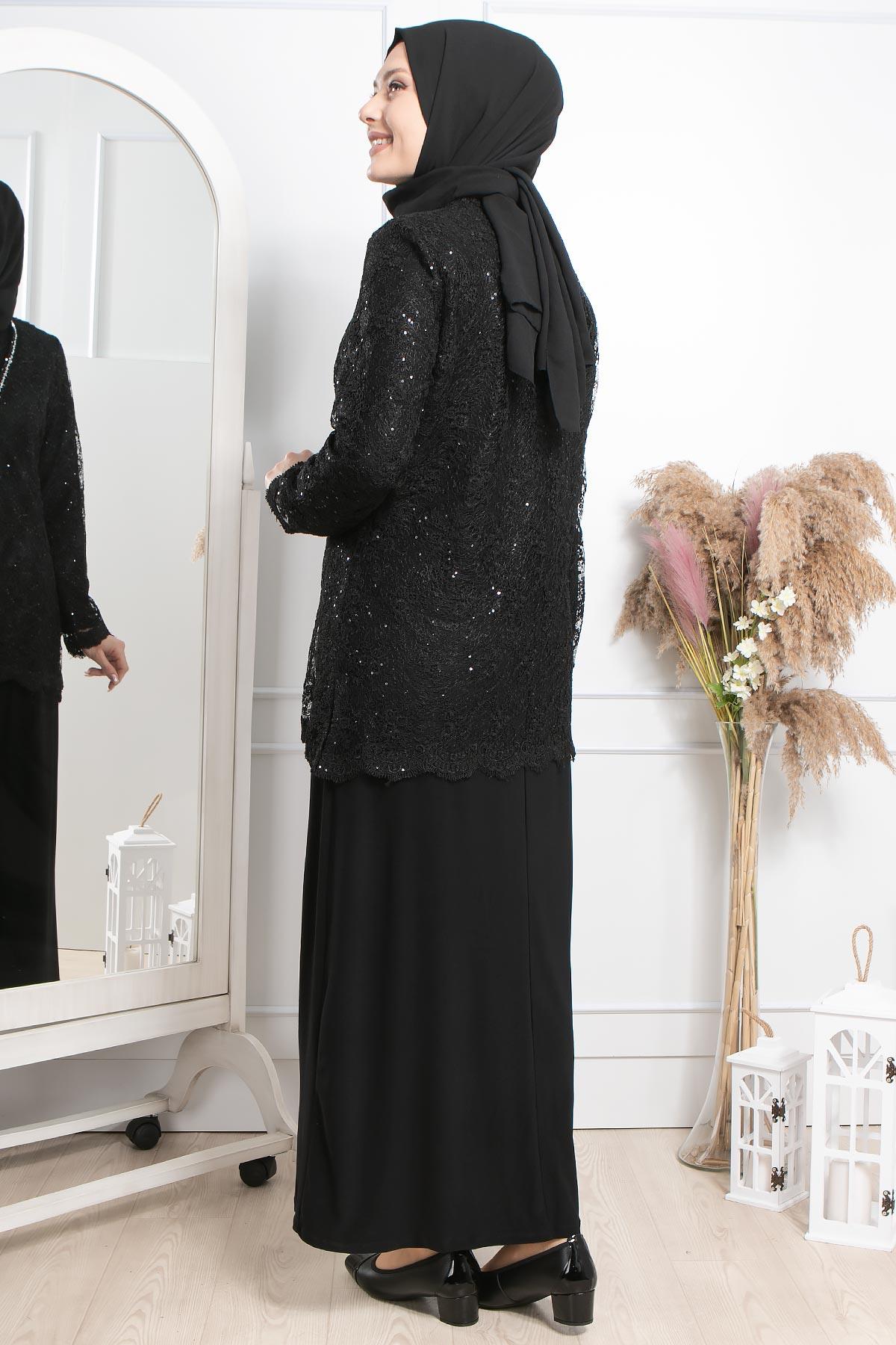 TAŞ İŞLEMELİ ABİYEMDA2309-SİYAHMDA