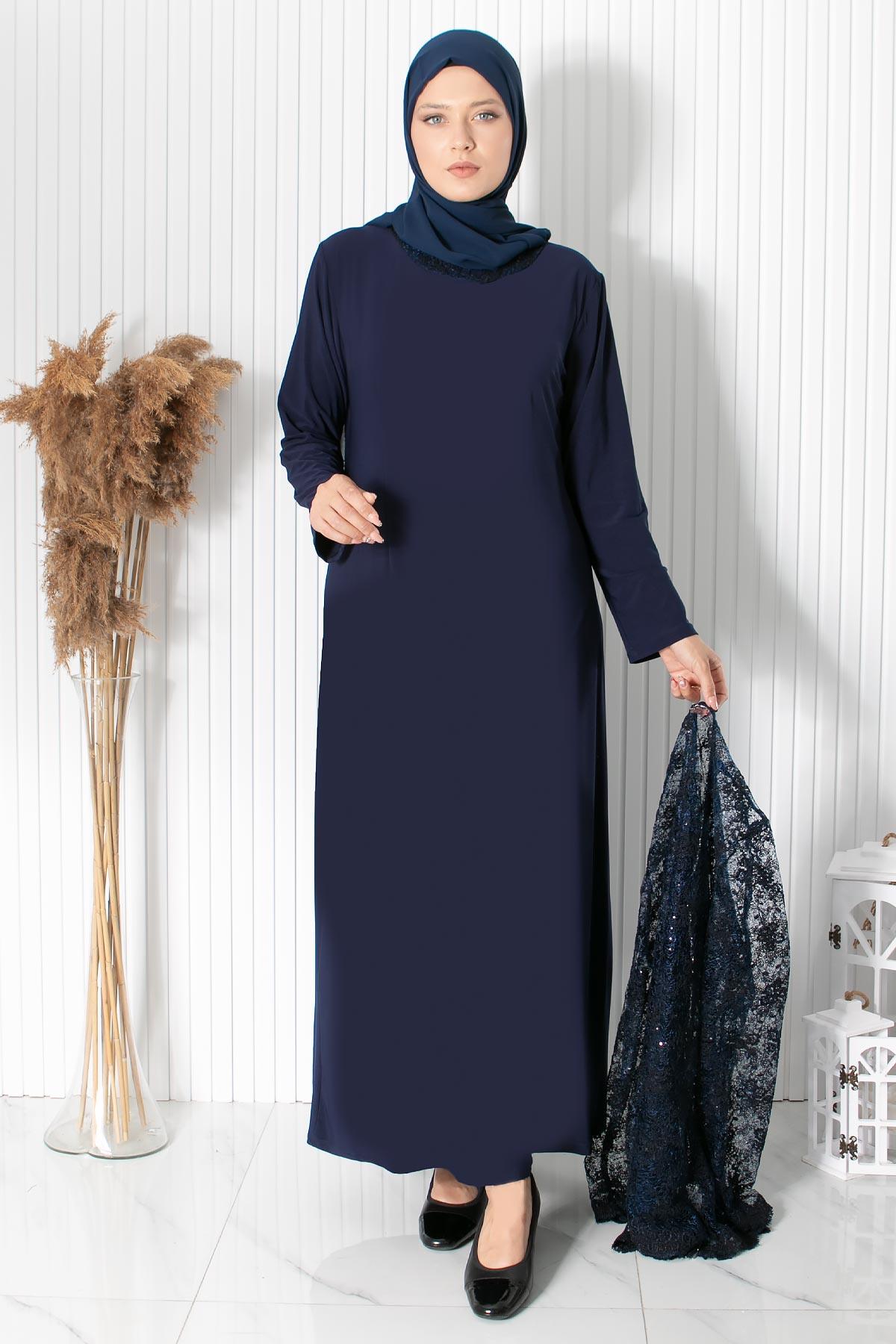 Lace Sequin Detailed Evening Dress Dark Blue MDA2311
MDA2311-LACİVERTMDA