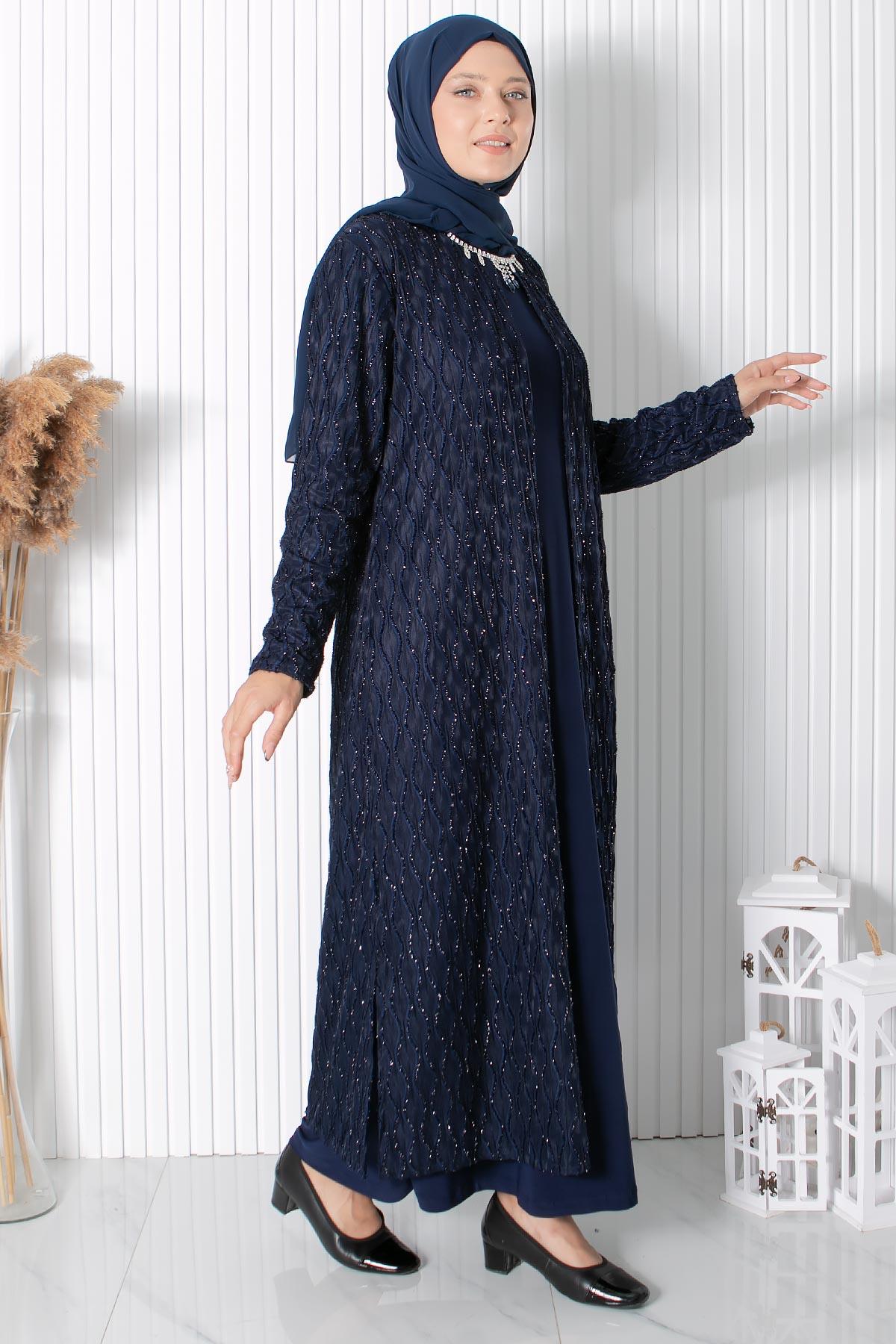 KOLYE DETAYLI ABİYEMDA2323-LACİVERTMDA