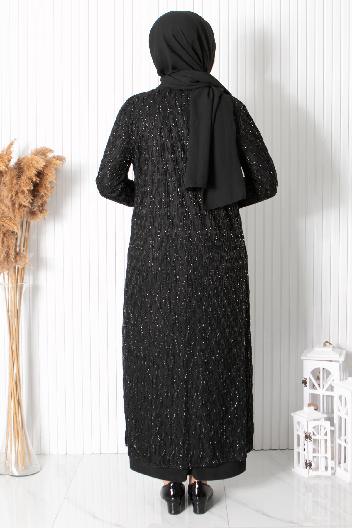 KOLYE DETAYLI ABİYEMDA2323-SİYAHMDA