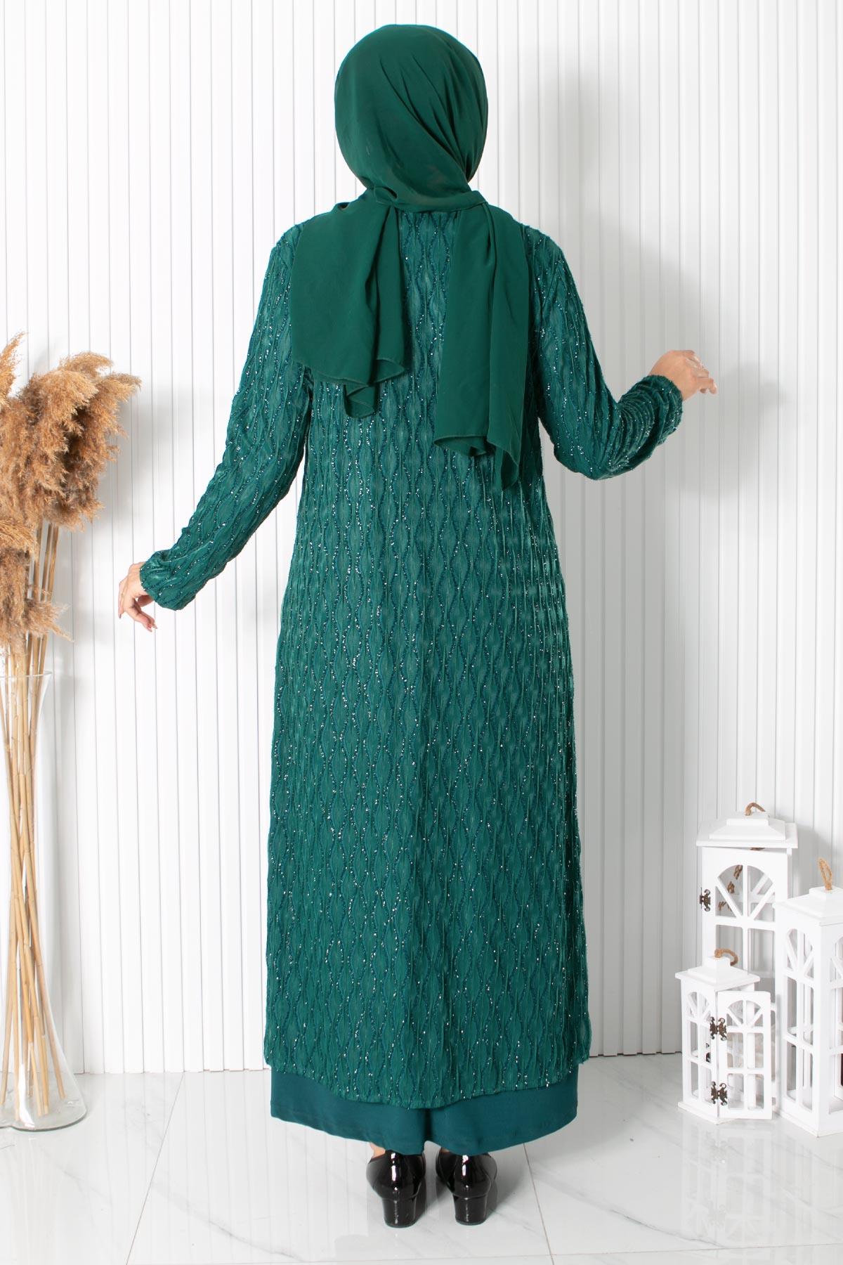 KOLYE DETAYLI ABİYEMDA2323-ZÜMRÜTMDA