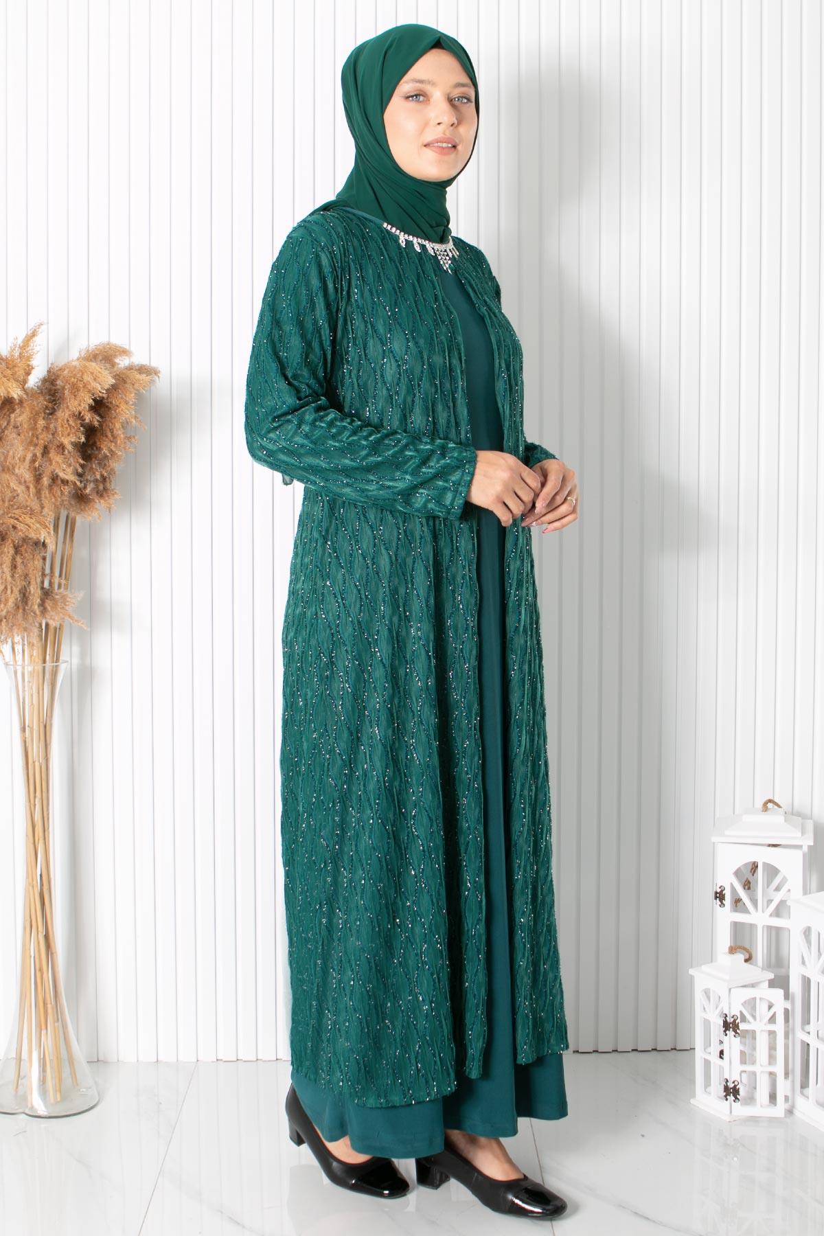 KOLYE DETAYLI ABİYEMDA2323-ZÜMRÜTMDA