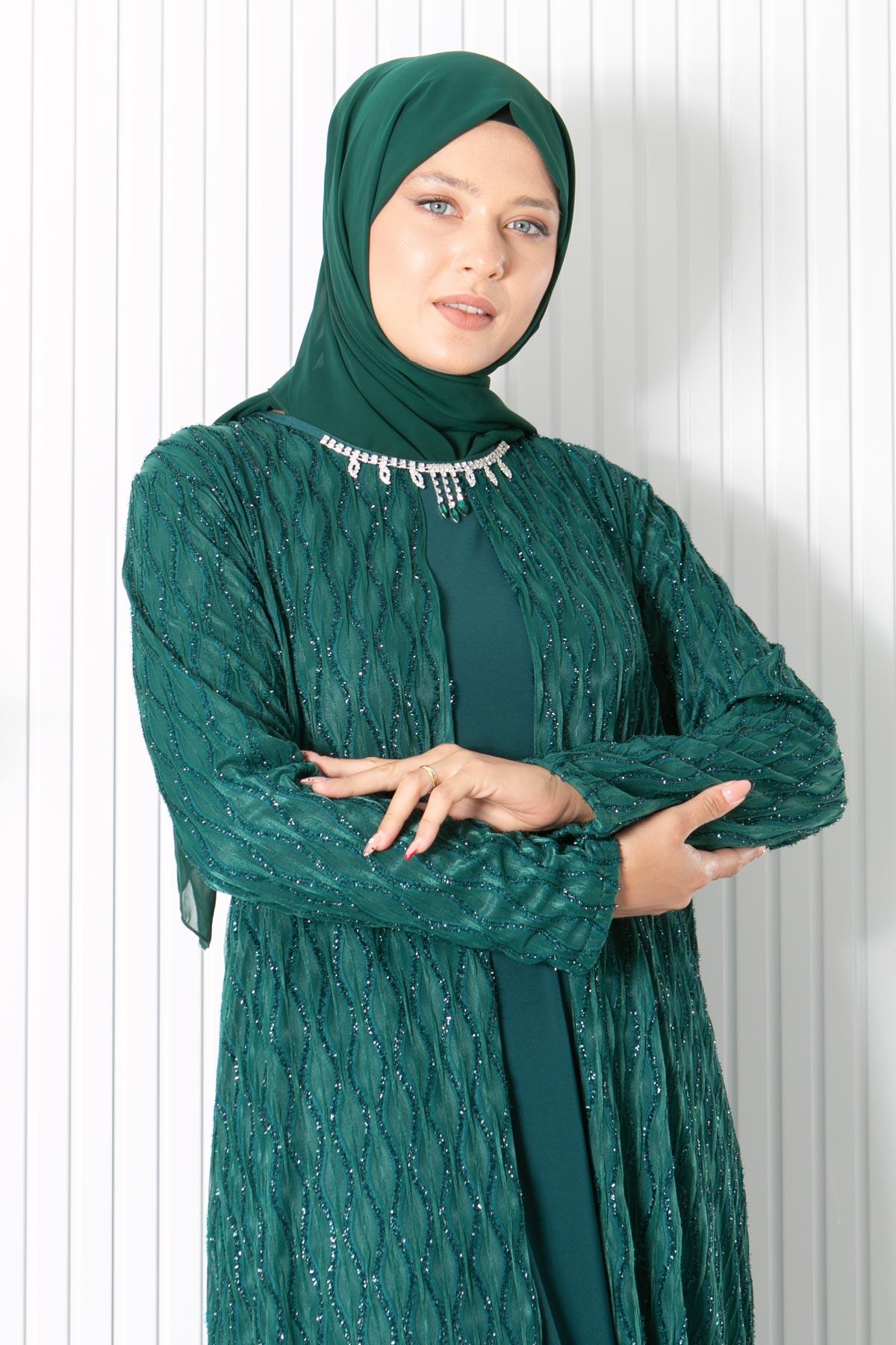 KOLYE DETAYLI ABİYEMDA2323-ZÜMRÜTMDA