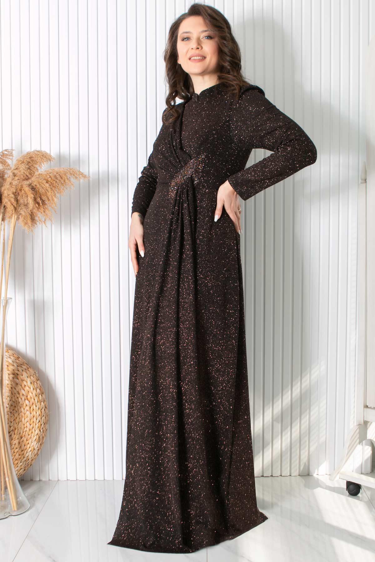 SİMLİ TAŞ BASKI DETAYLI ABİYEMDA2430-BAKIRMDA