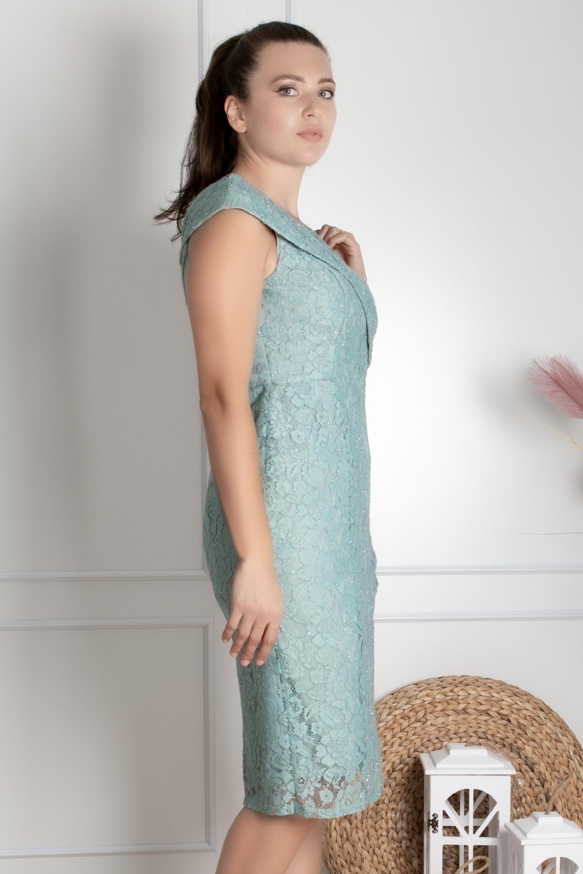 Lace Detailed Evening Dress Mint MDA4141MDA4141-MİNTMDA