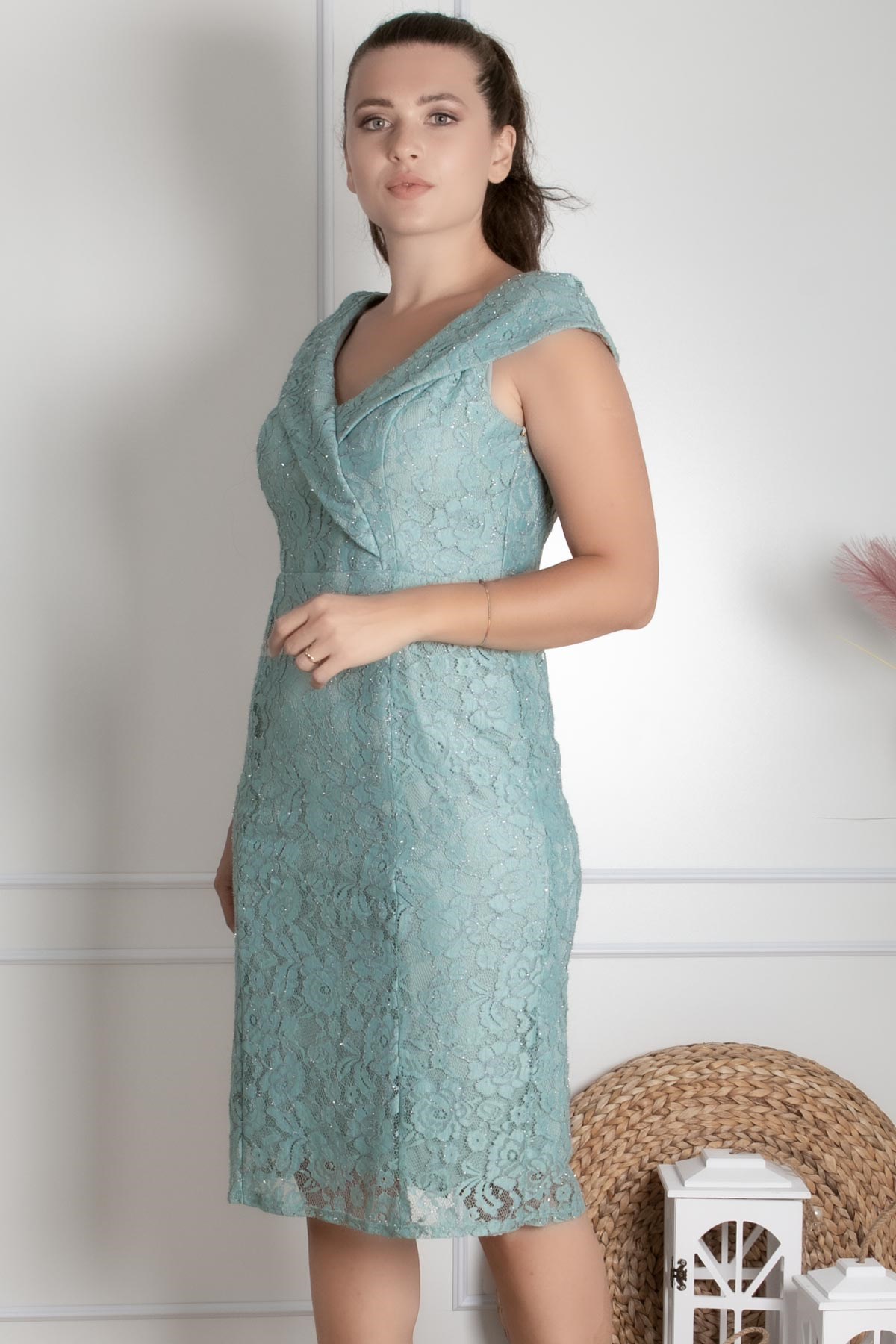 Lace Detailed Evening Dress Mint MDA4141MDA4141-MİNTMDA