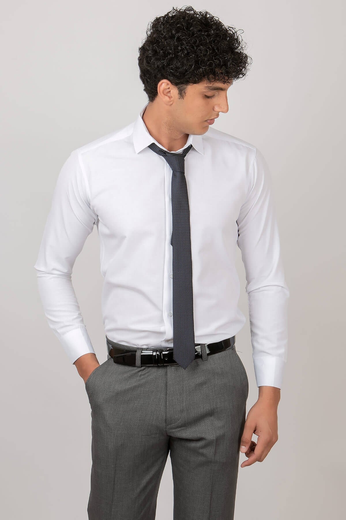 Erkek Slim Fit Gömlek Beyaz MDV300MDV300-BEYAZModaviki