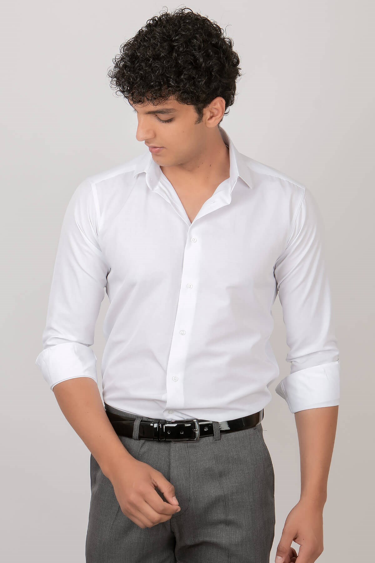 Erkek Slim Fit Gömlek Beyaz MDV300MDV300-BEYAZModaviki