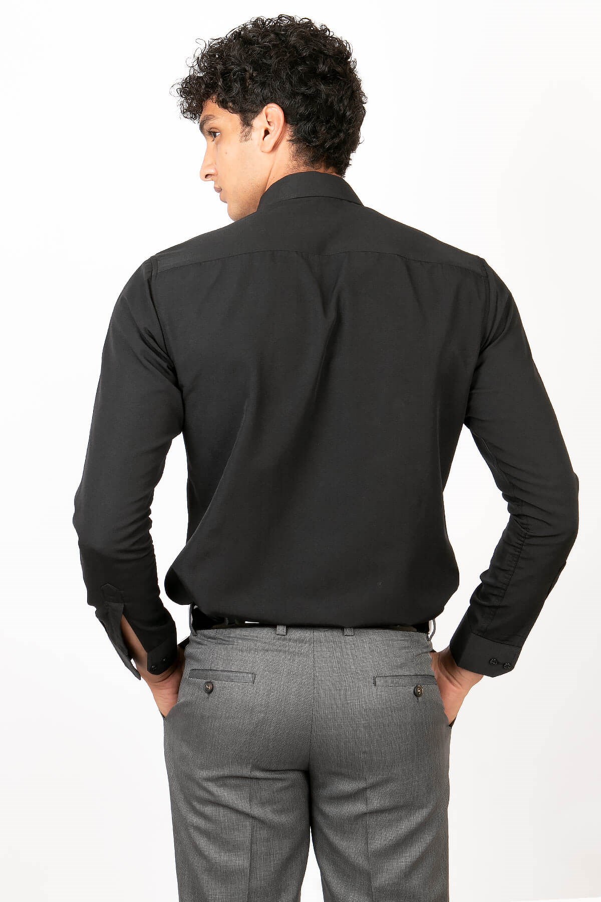 Erkek Slim Fit Gömlek Siyah MDV300MDV300-SİYAHModaviki