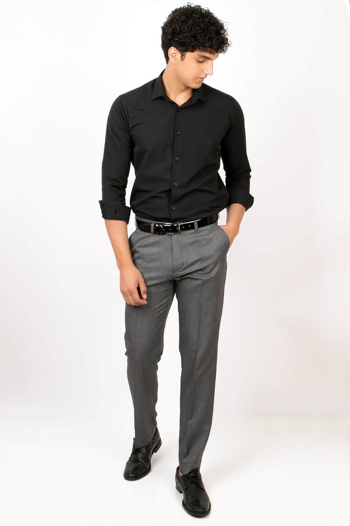 Erkek Slim Fit Gömlek Siyah MDV300MDV300-SİYAHModaviki