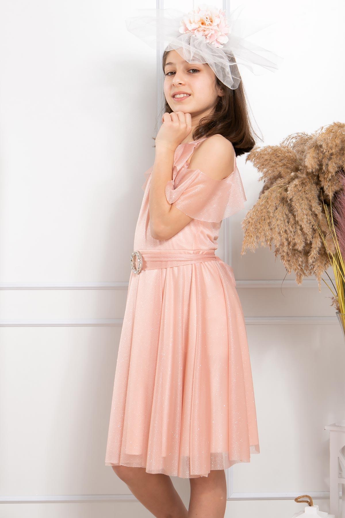 SİMLİ TÜL ÇOCUK ABİYEMDV310-SOMONModaviki