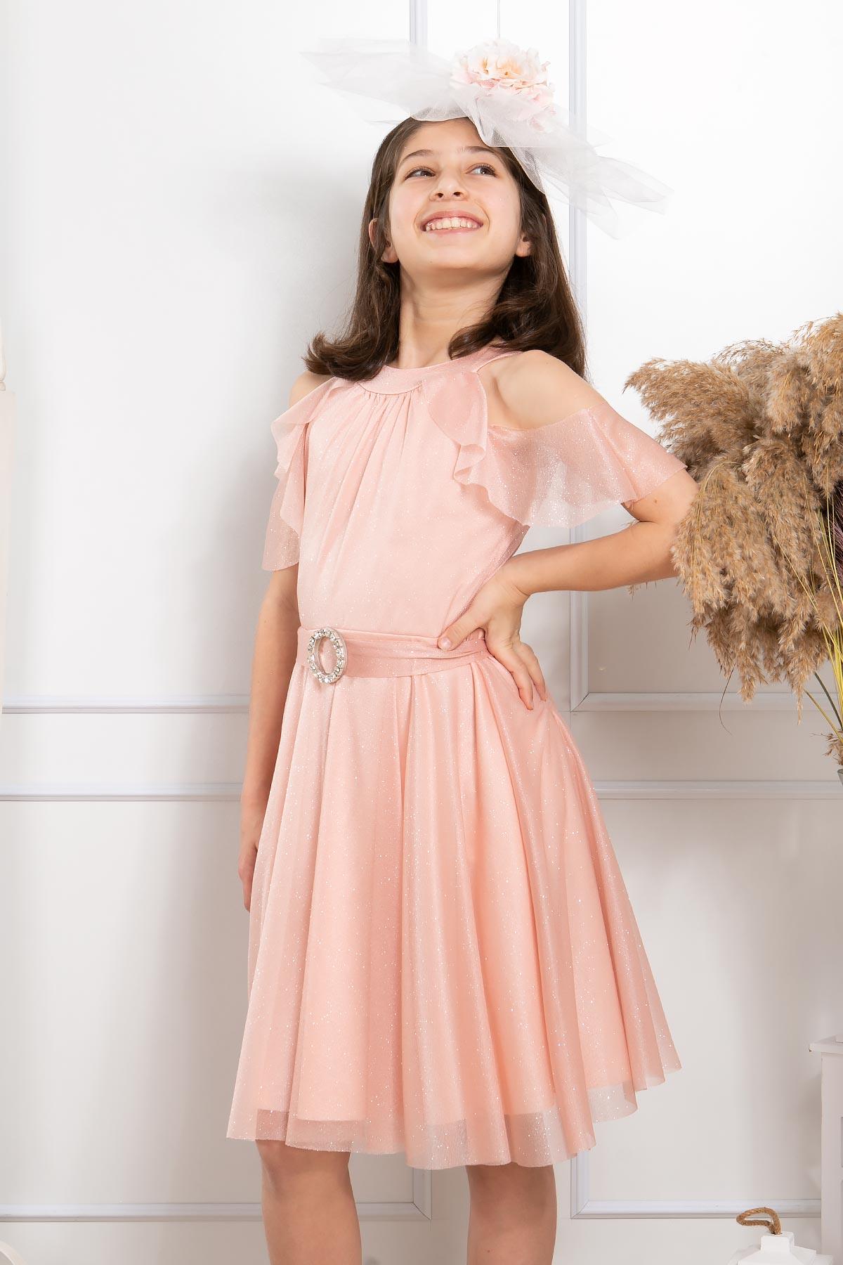 SİMLİ TÜL ÇOCUK ABİYEMDV310-SOMONModaviki