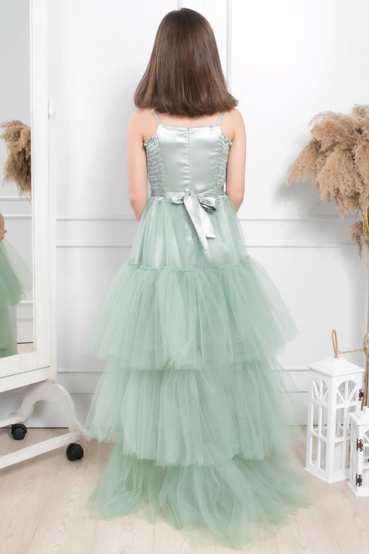 TAŞ DETAYLI TÜL ABİYEMDV316-ÇAĞLA YEŞİLİModaviki