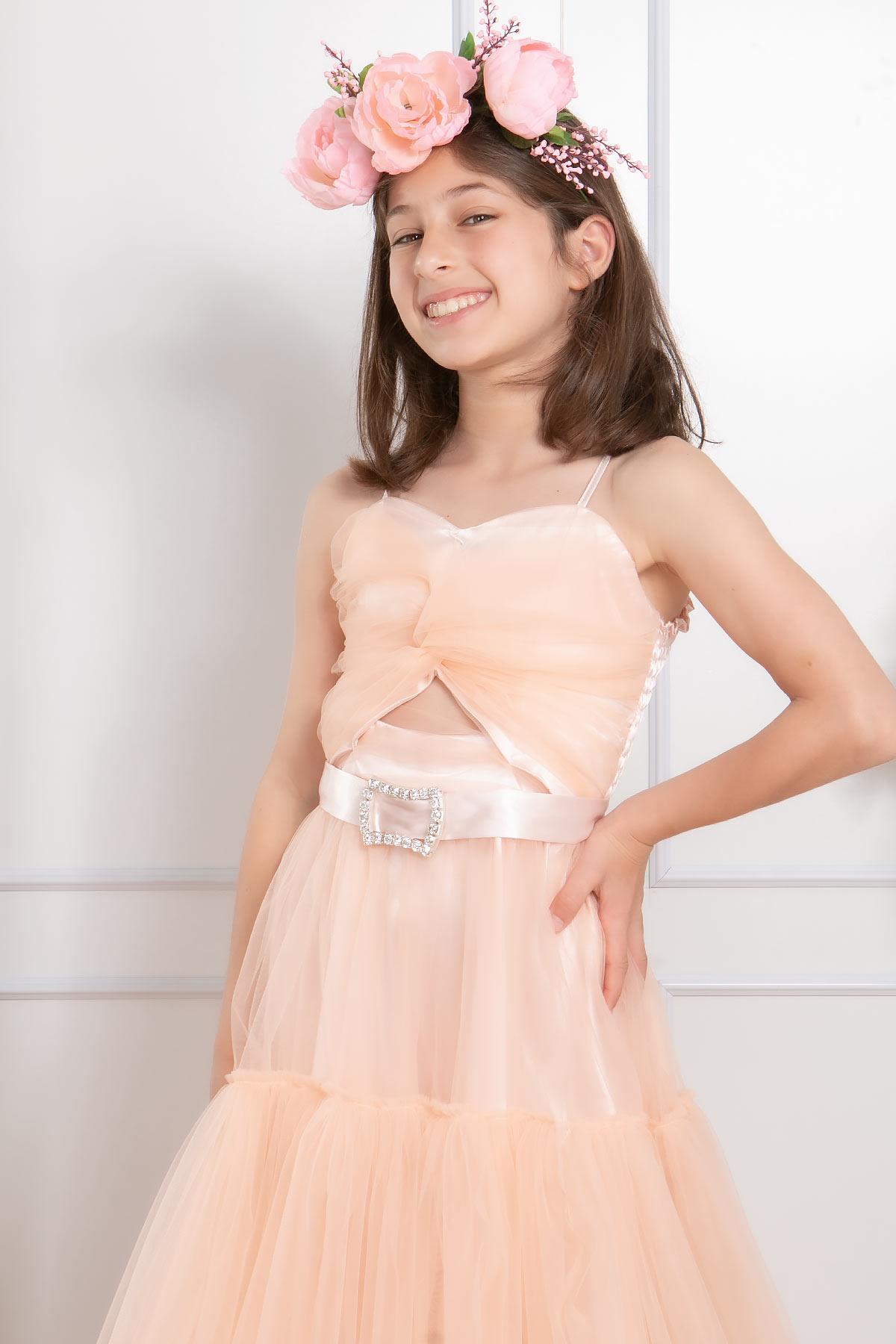 TAŞ DETAYLI TÜL ABİYEMDV316-SOMONModaviki