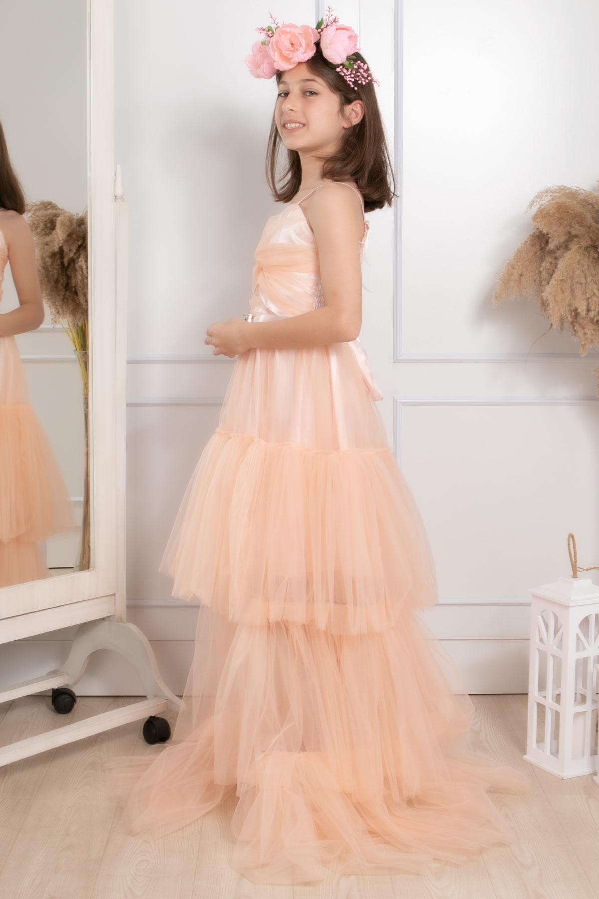 TAŞ DETAYLI TÜL ABİYEMDV316-SOMONModaviki