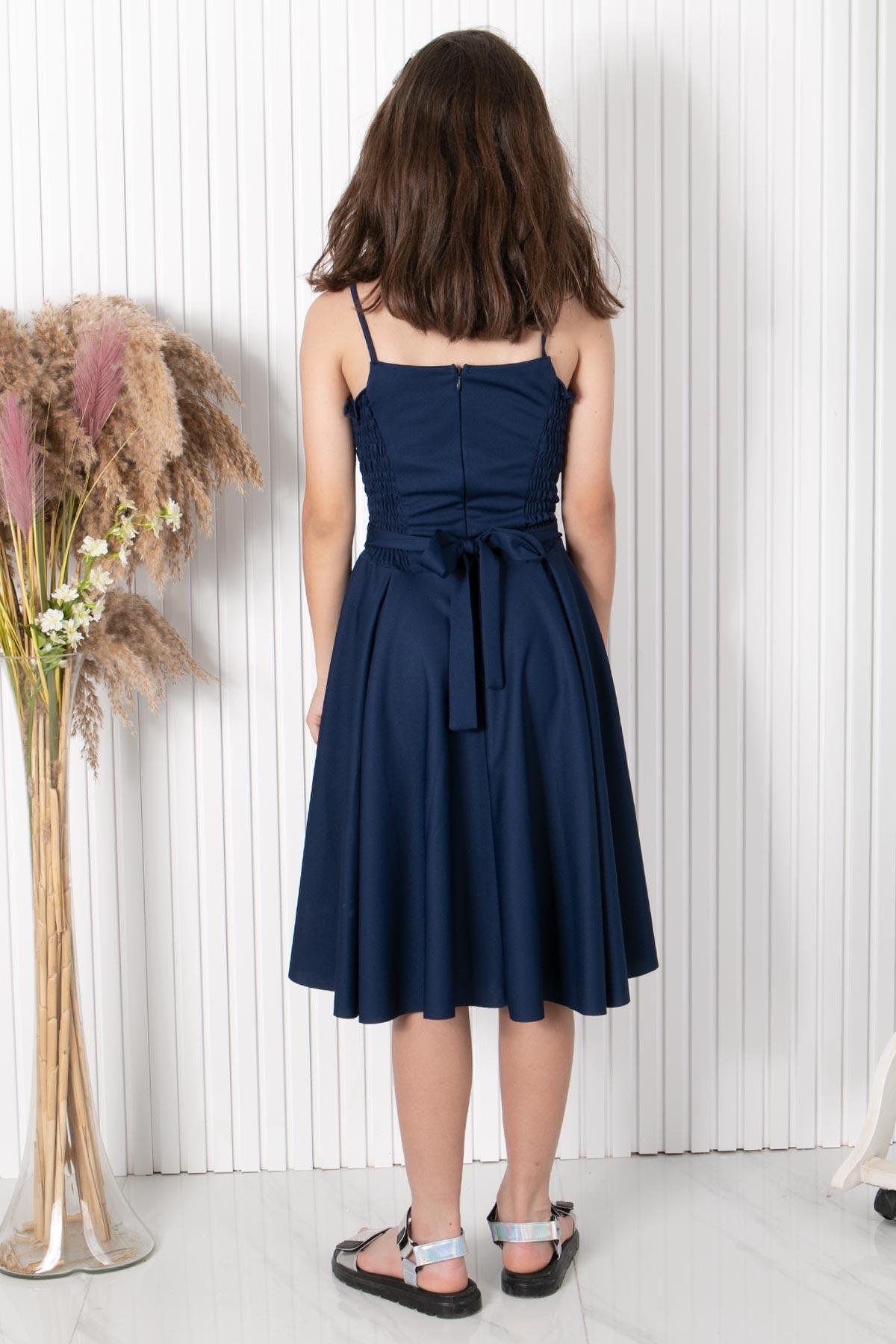 9-14 YAŞ ZİNCİR KEMERLİ ABİYEMDV318-LACİVERTModaviki