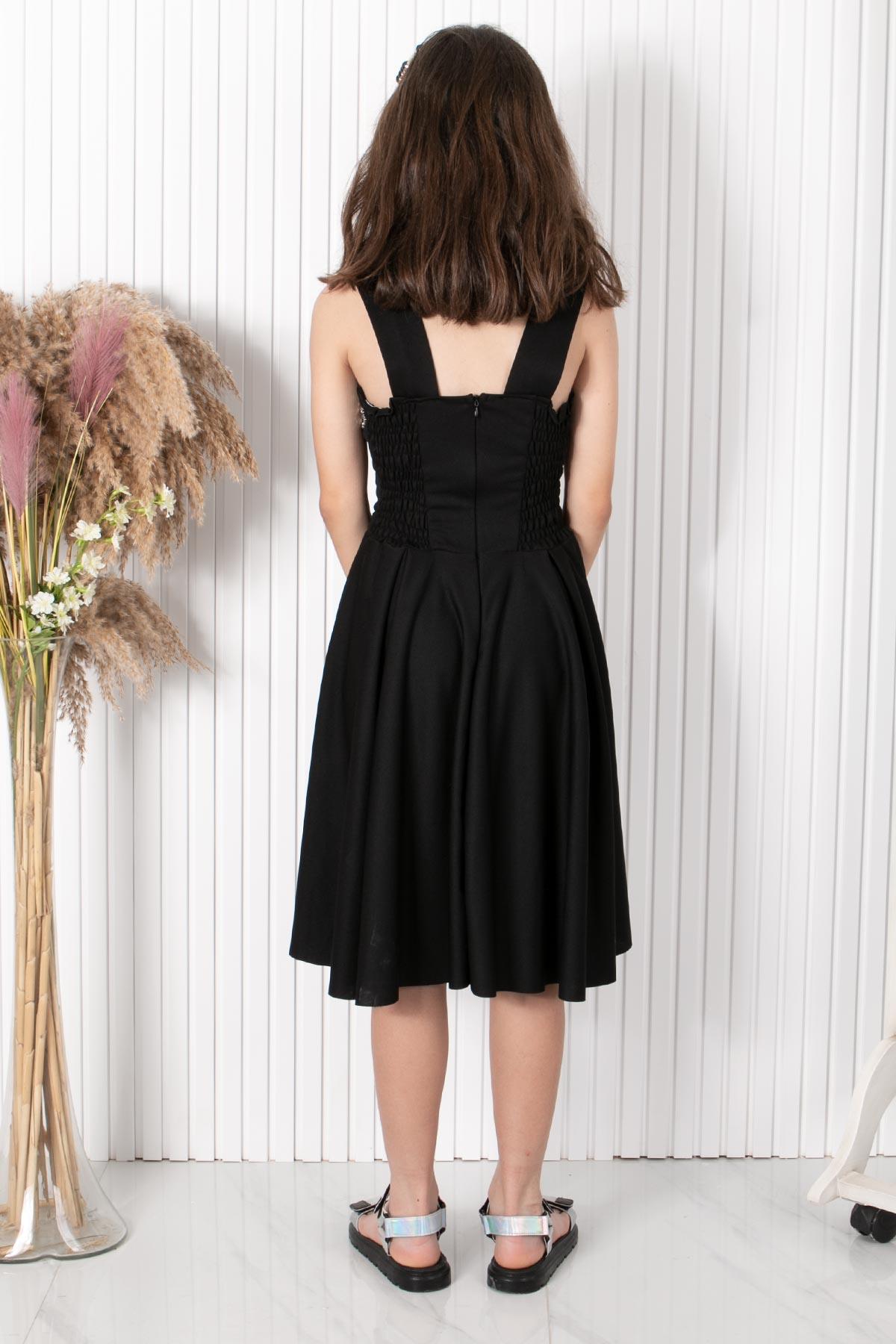 9-14 YAŞ TAŞ BASKI ABİYEMDV320-SİYAHModaviki