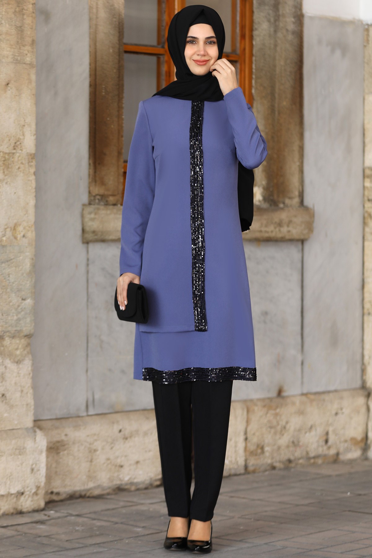 Pul Payet İşlemeli İkili Takım Lila MSA01MSA01-LİLAMSA