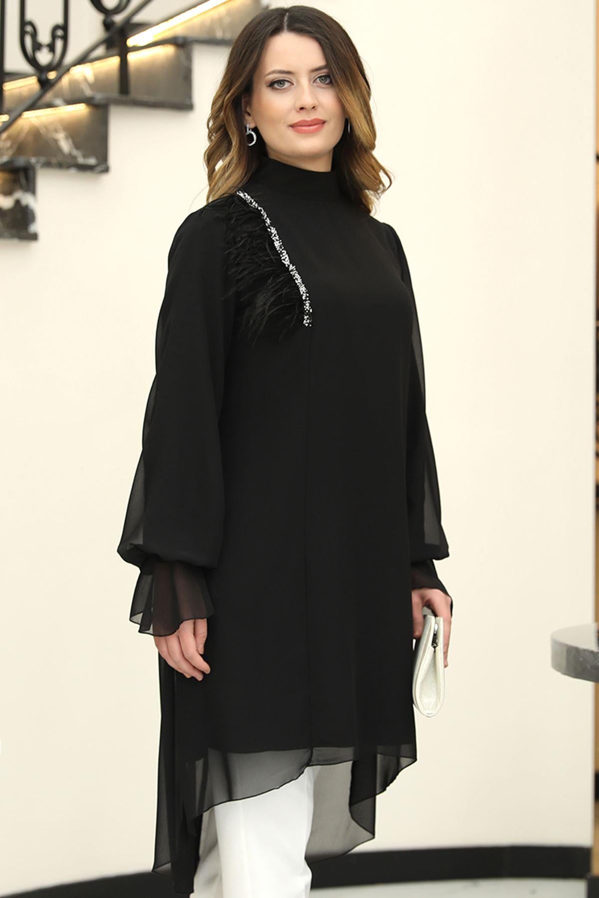 İNCİ TUNİKMSA04-SİYAHMSA