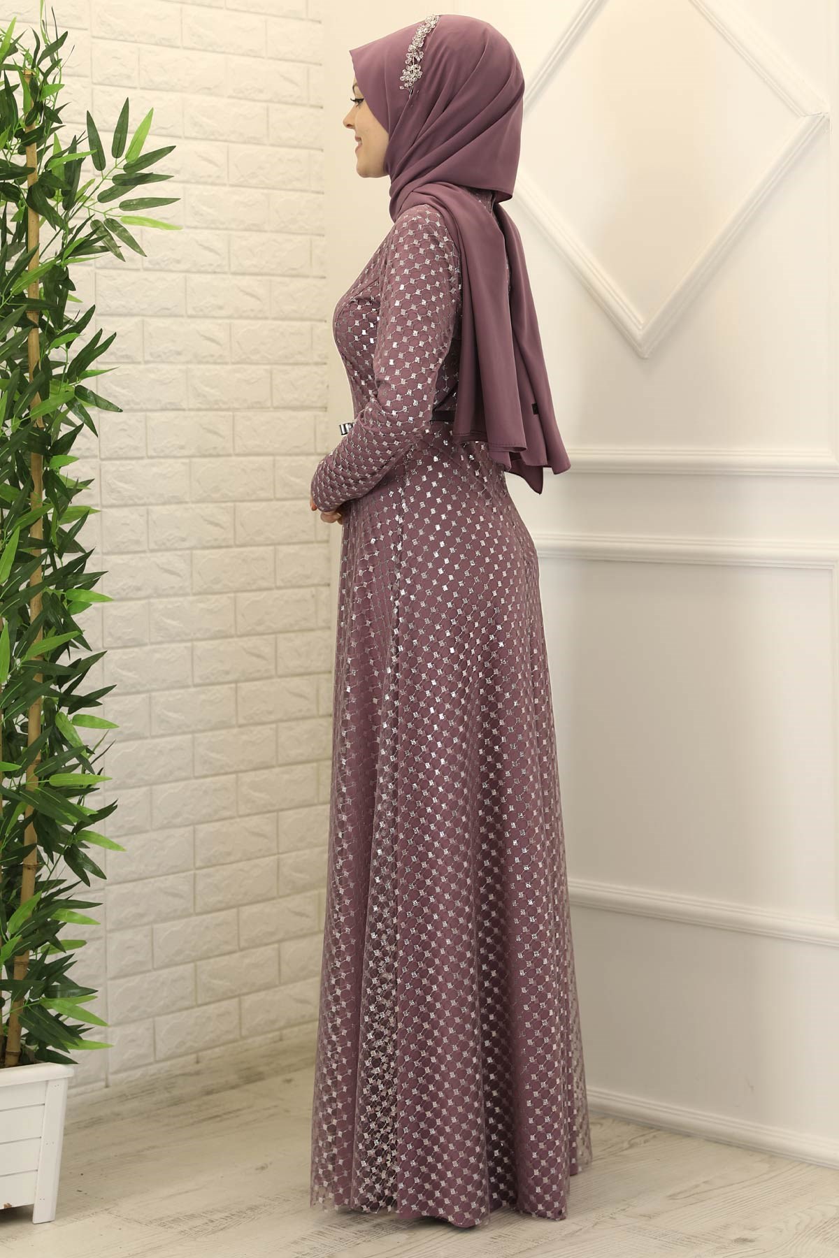 Bahar Abiye Lila NDY12NDY12-LİLANidya Moda