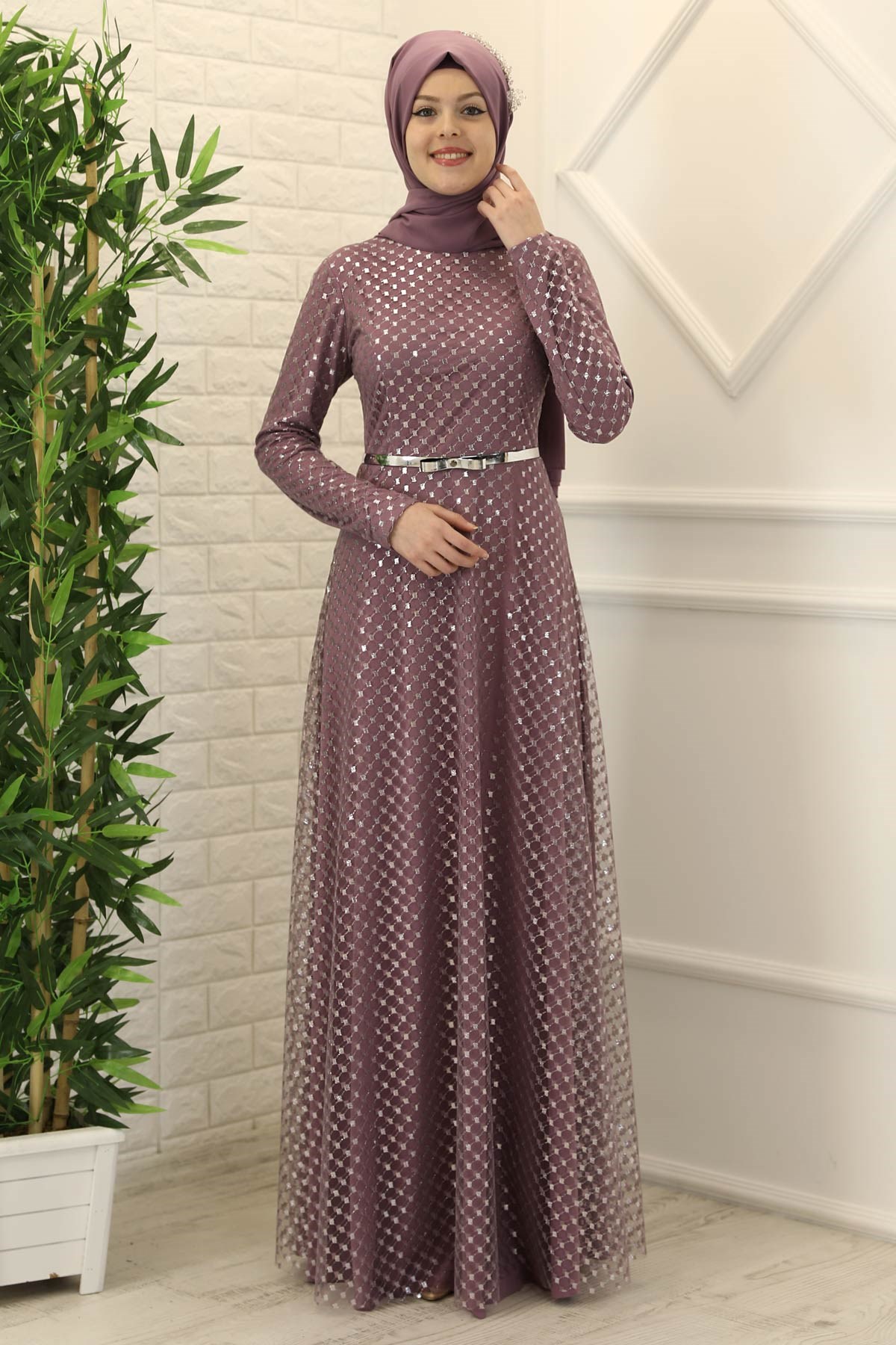 Bahar Abiye Lila NDY12NDY12-LİLANidya Moda