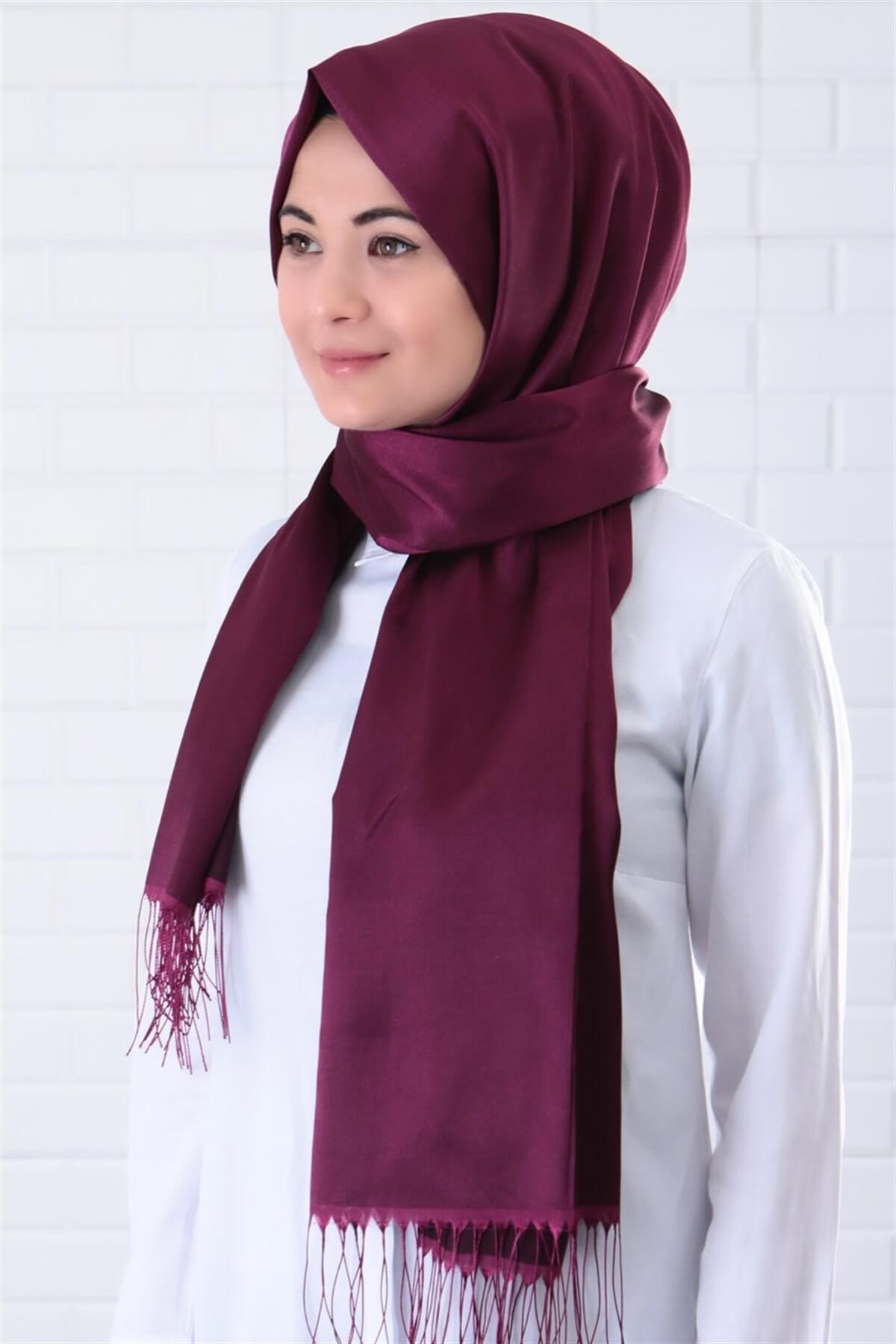 DÜZ RENKLİ ŞALSAL50-MÜRDÜMFahima