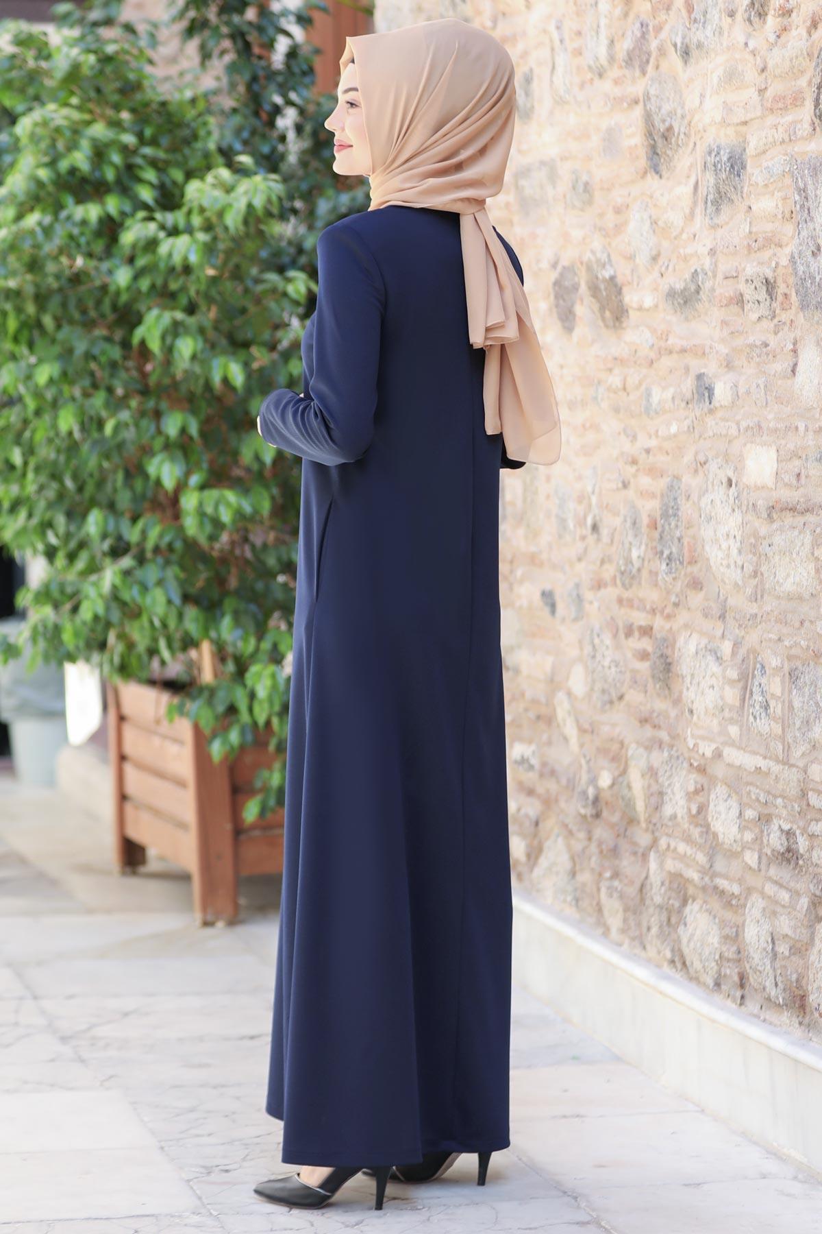 NİSA FERMUARLI FERACESN58-LACİVERTSefanisa