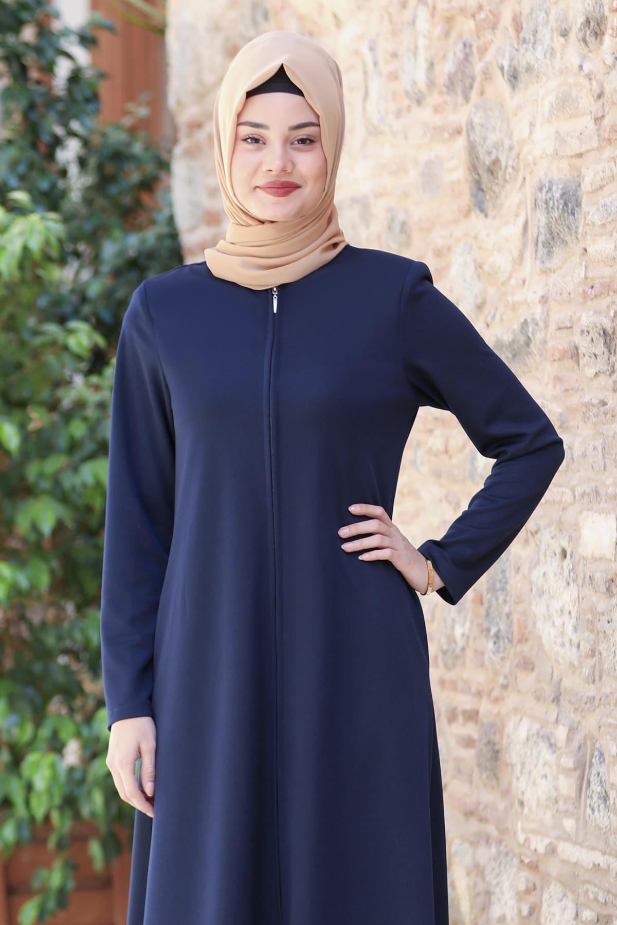 NİSA FERMUARLI FERACESN58-LACİVERTSefanisa