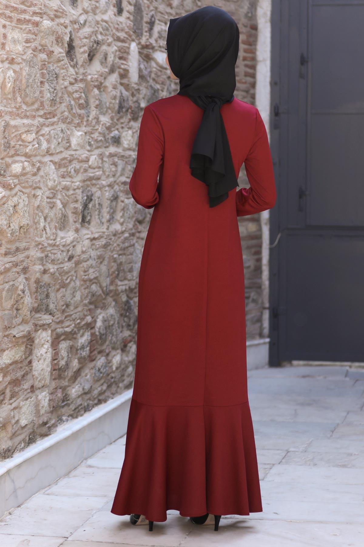 AZRA ELBİSESN62-BORDOSefanisa