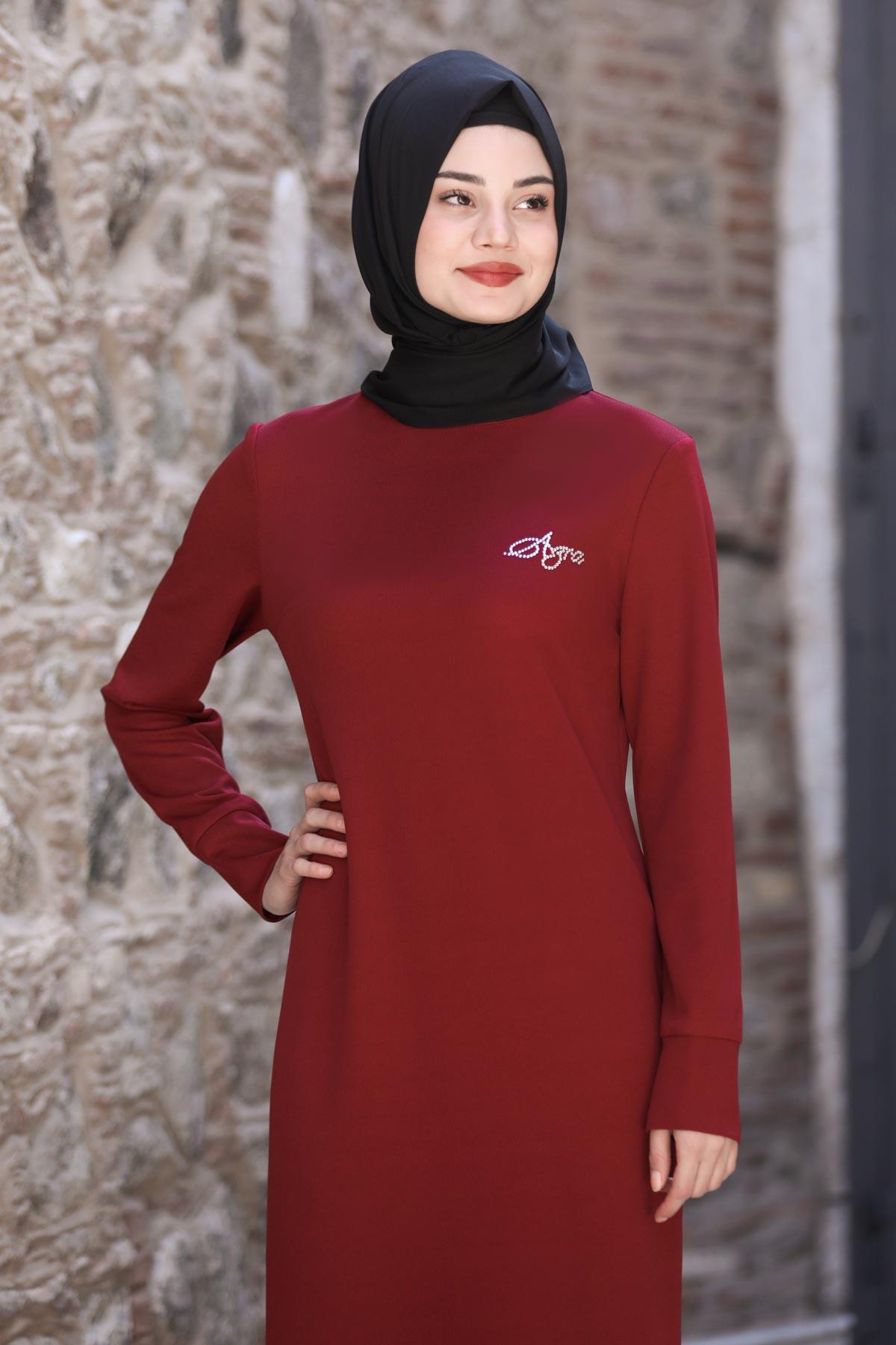 AZRA ELBİSESN62-BORDOSefanisa