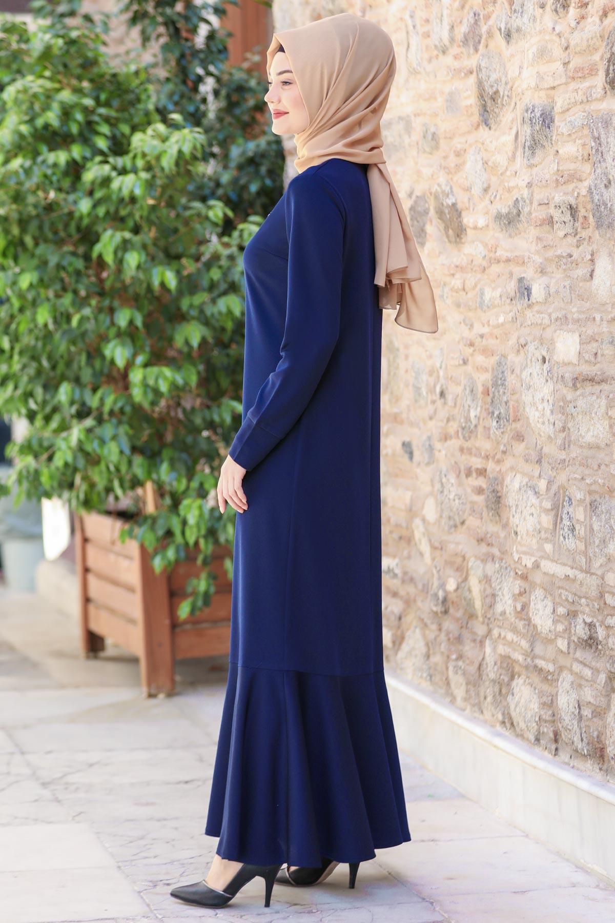 AZRA ELBİSESN62-LACİVERTSefanisa