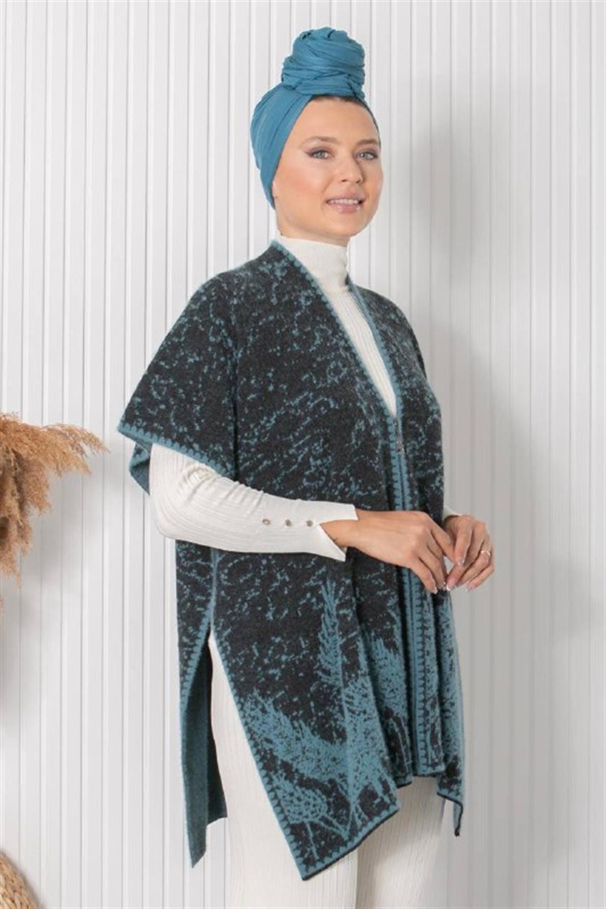 DESENLİ TRİKO YELEKT018-MAVİFahima Elite