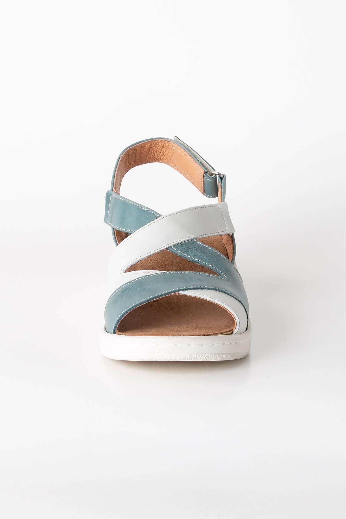 Sandales Anatomiques En Cuir Véritable Bleu ZND1365802ZND1365802-MAVİSoftMode
